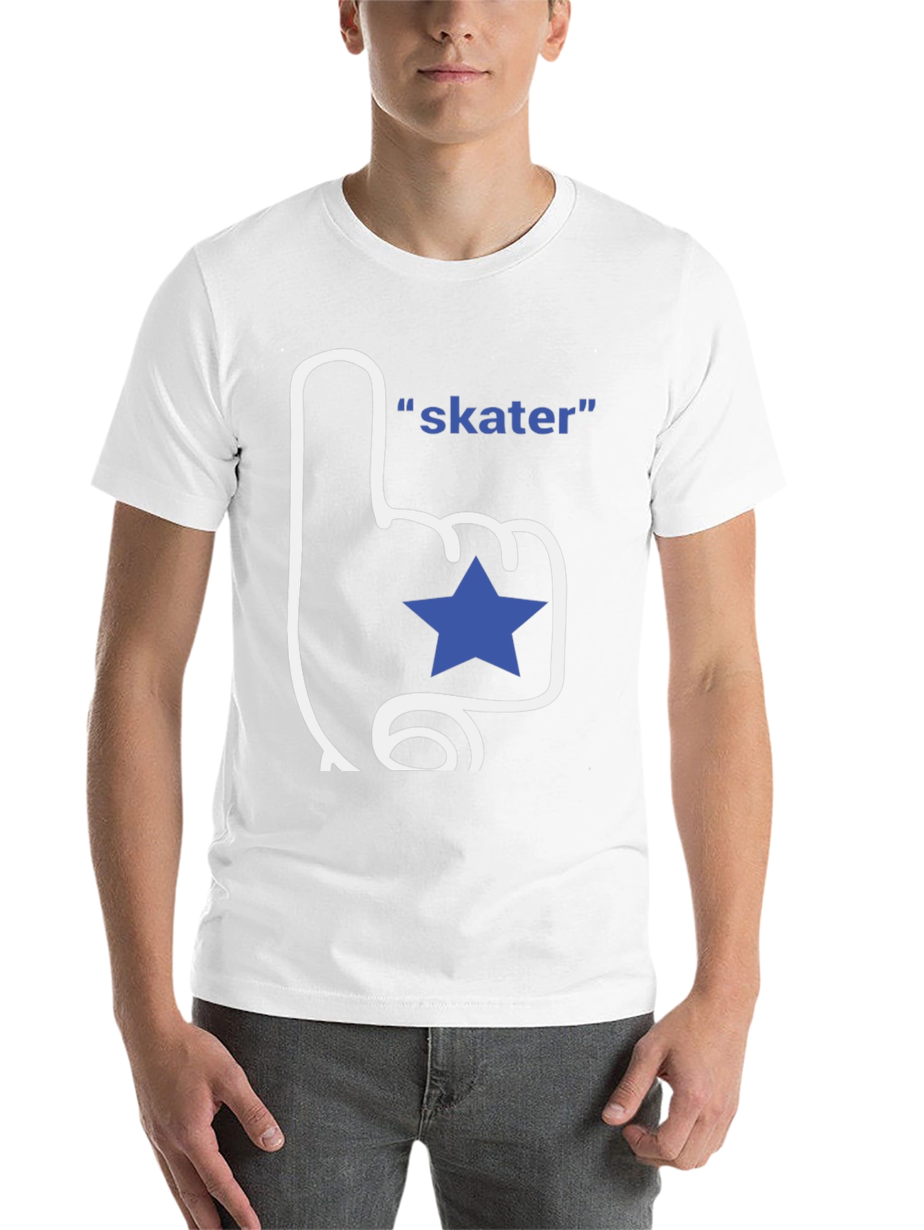 Black Skater T-Shirt - Fan Finger with Star view 14