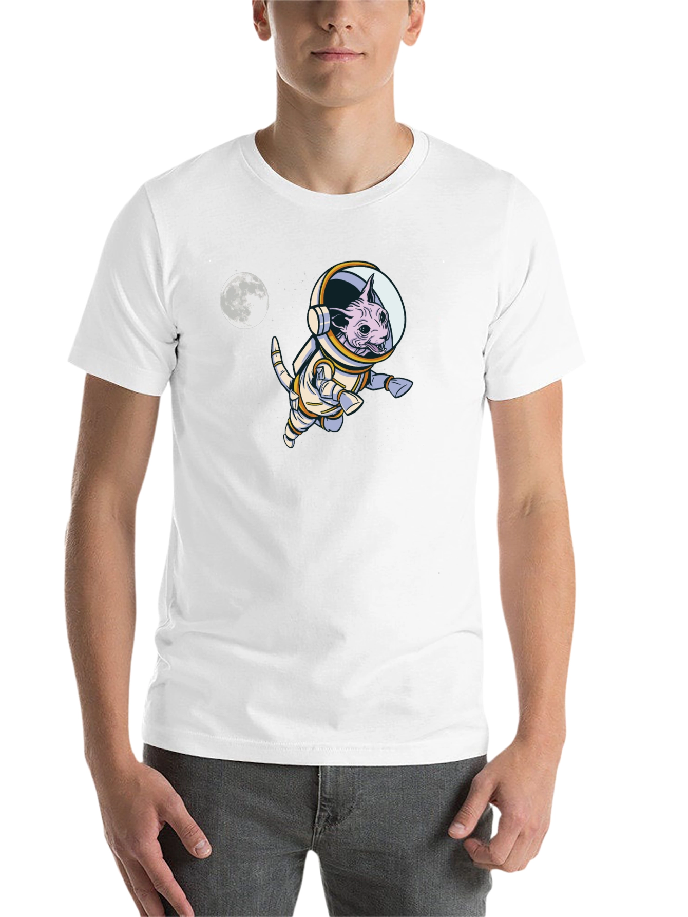 Black Astronaut Cat T-Shirt - Space Kitty Tee view 14