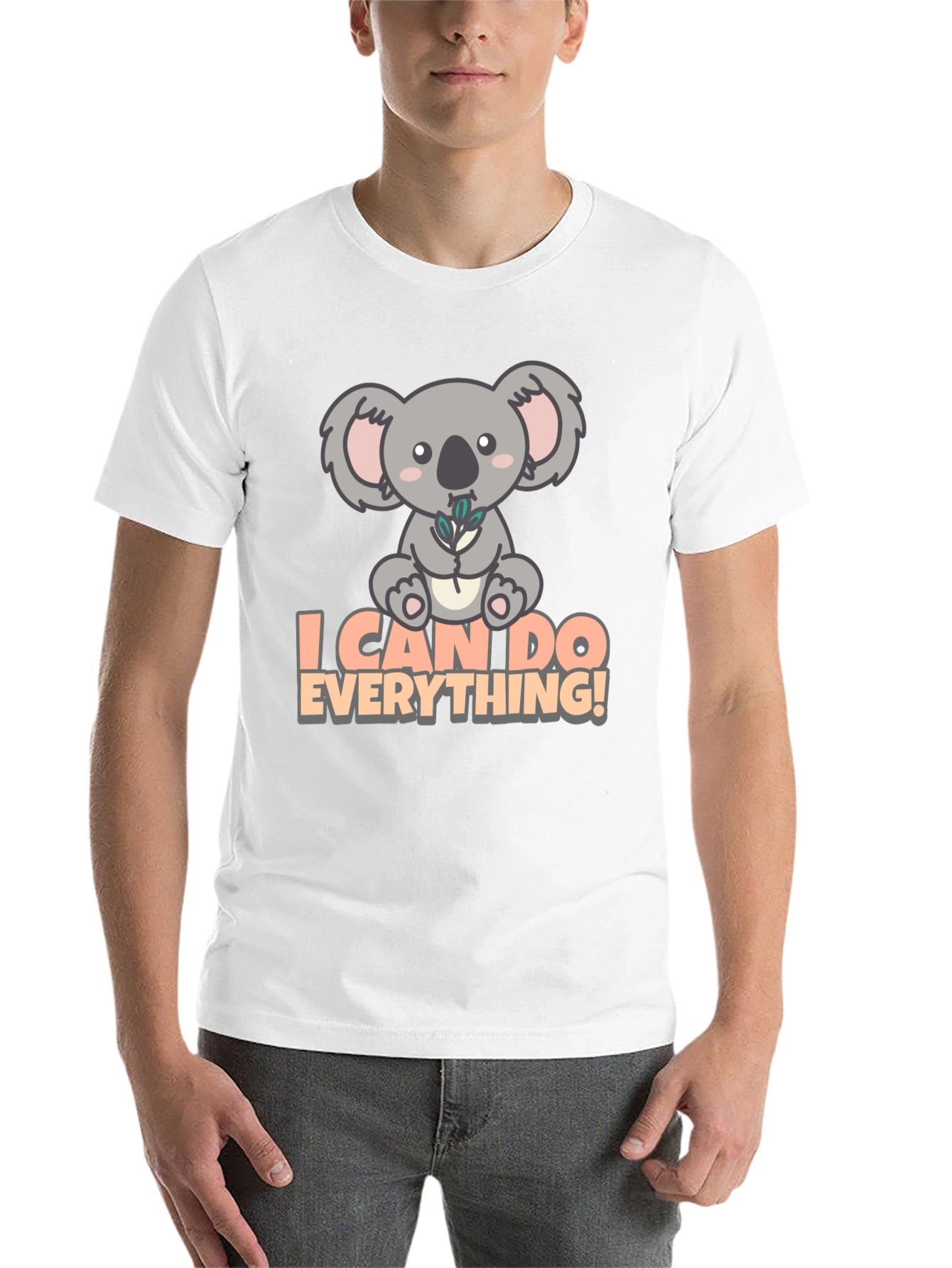 Black Koala I Can Do Everything! Black T-Shirt view 14