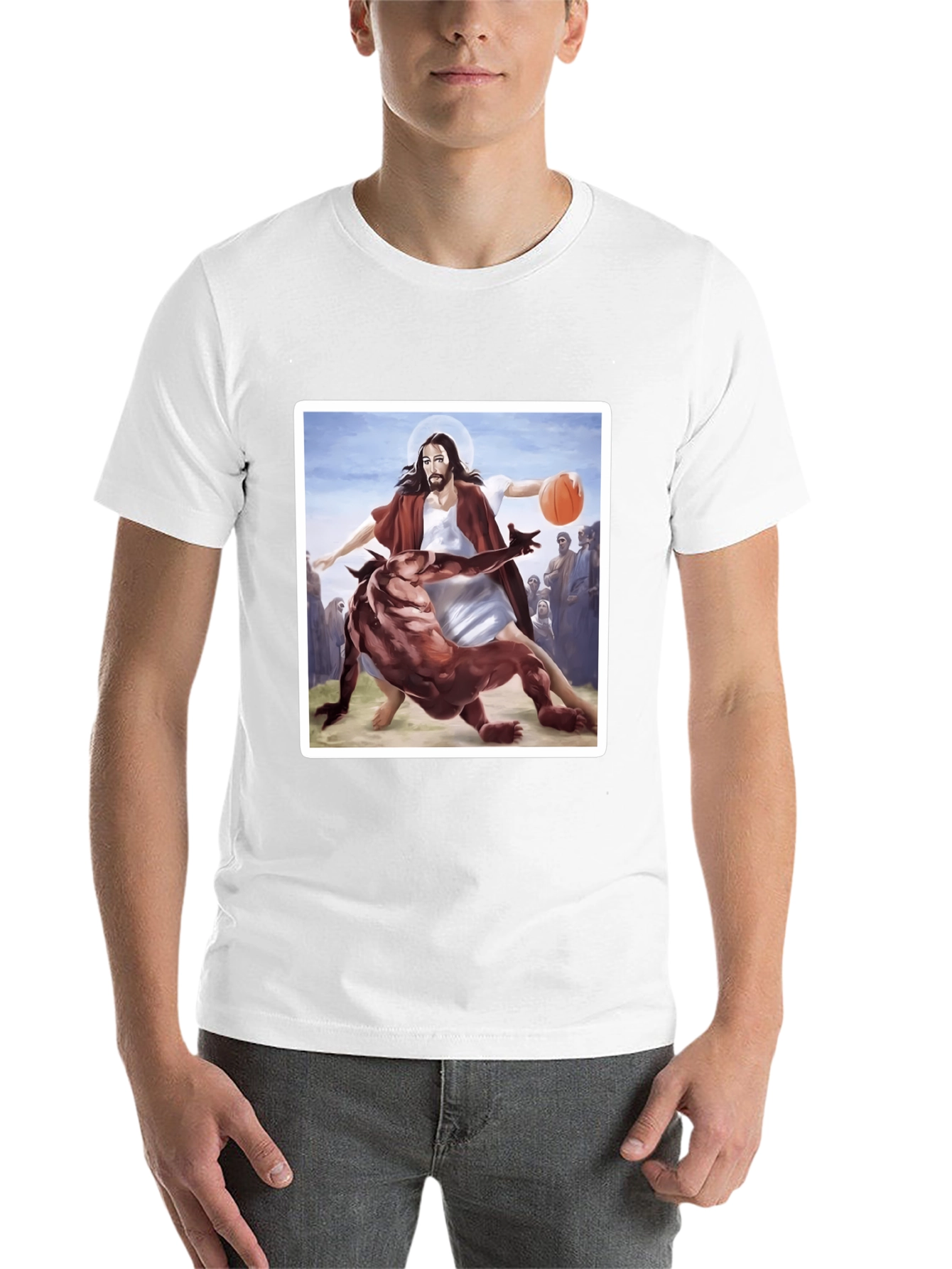 Black Jesus Basketball Graphic Tee - Black Cotton Blend view 14