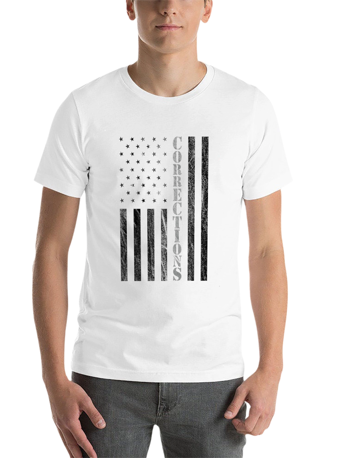 Black Corrections American Flag Graphic T-Shirt view 14