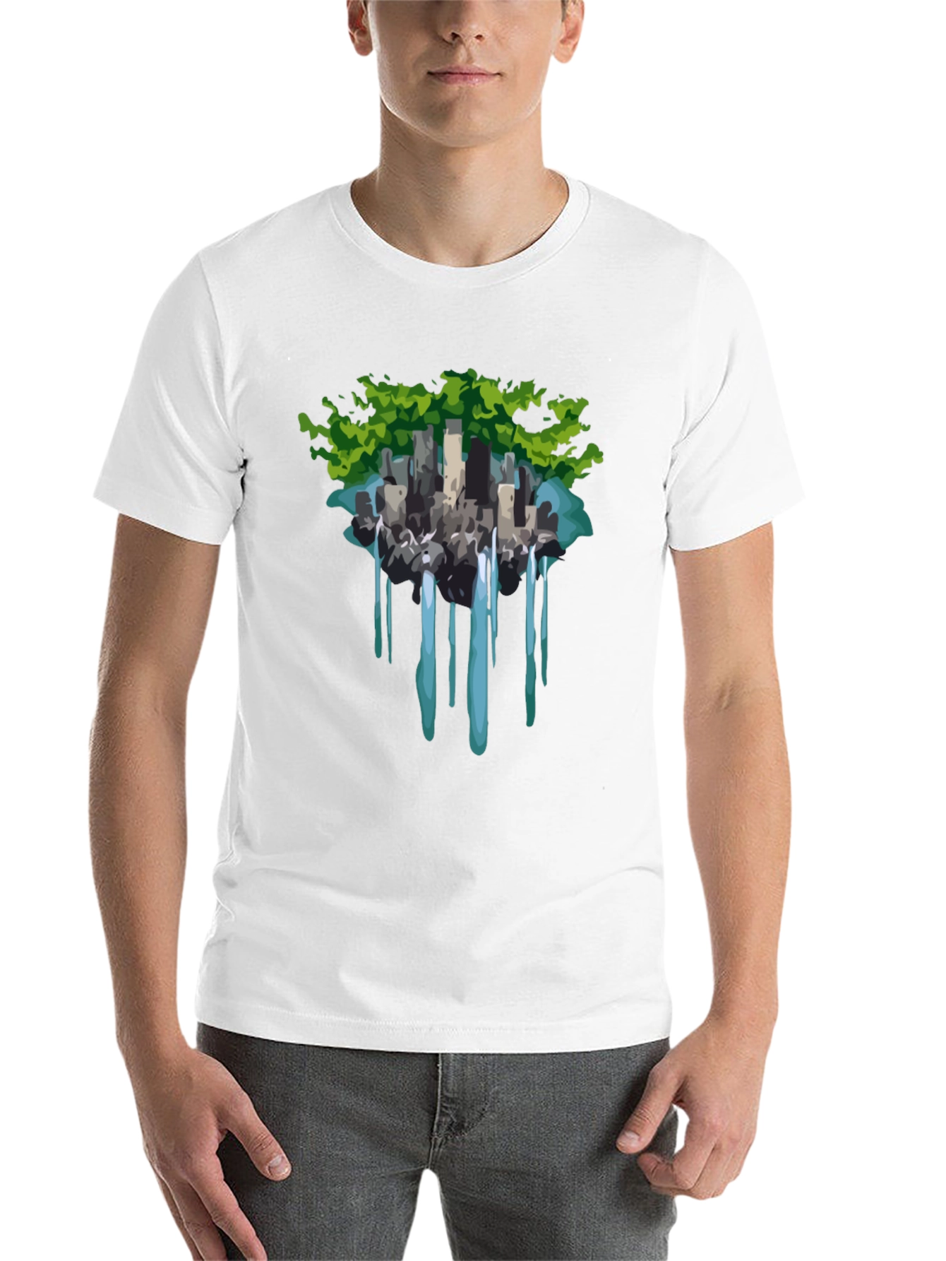 Black Urban Oasis T-Shirt - Nature Meets City view 14