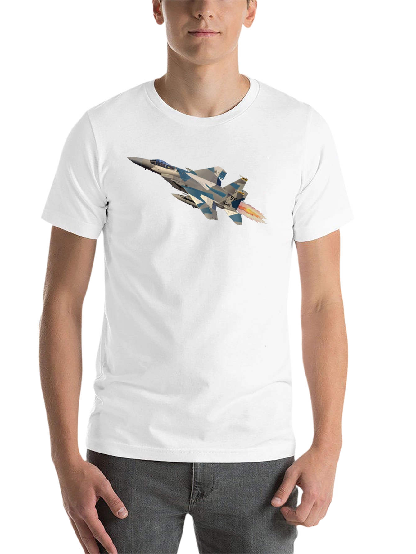 Black Jet Fighter Graphic Tee - Black Crew Neck view 14