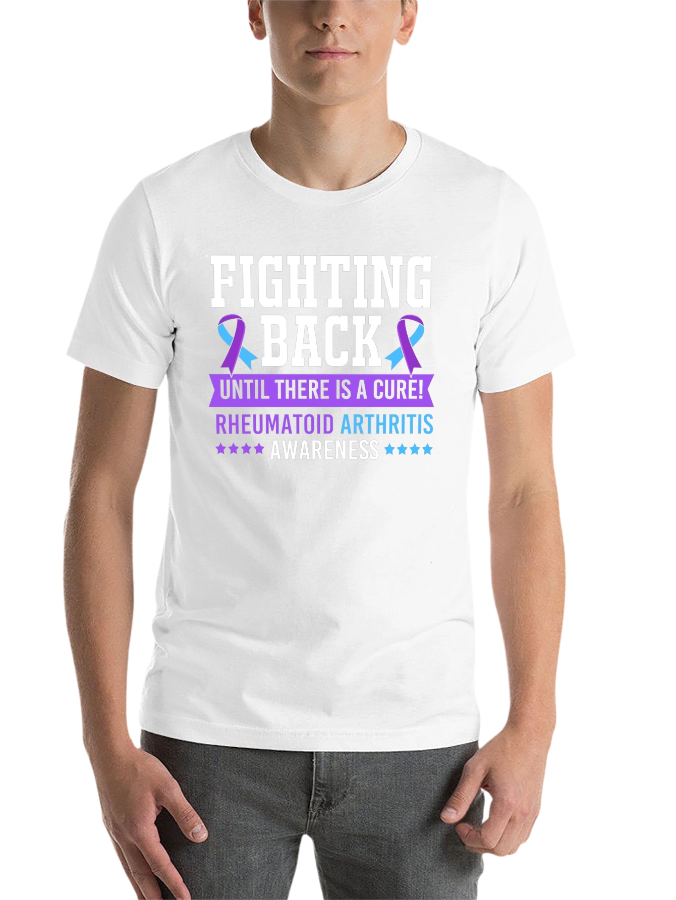 Black Rheumatoid Arthritis Awareness T-Shirt view 14