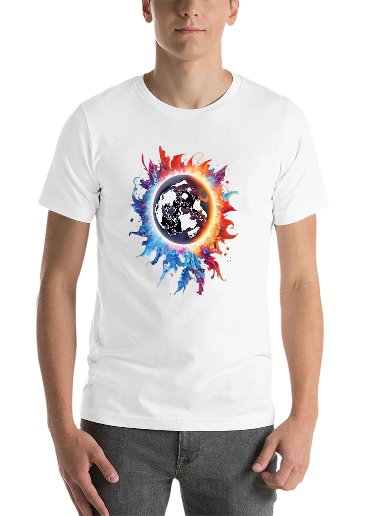 Black Cosmic Eclipse Graphic Tee - Black T-Shirt view 14