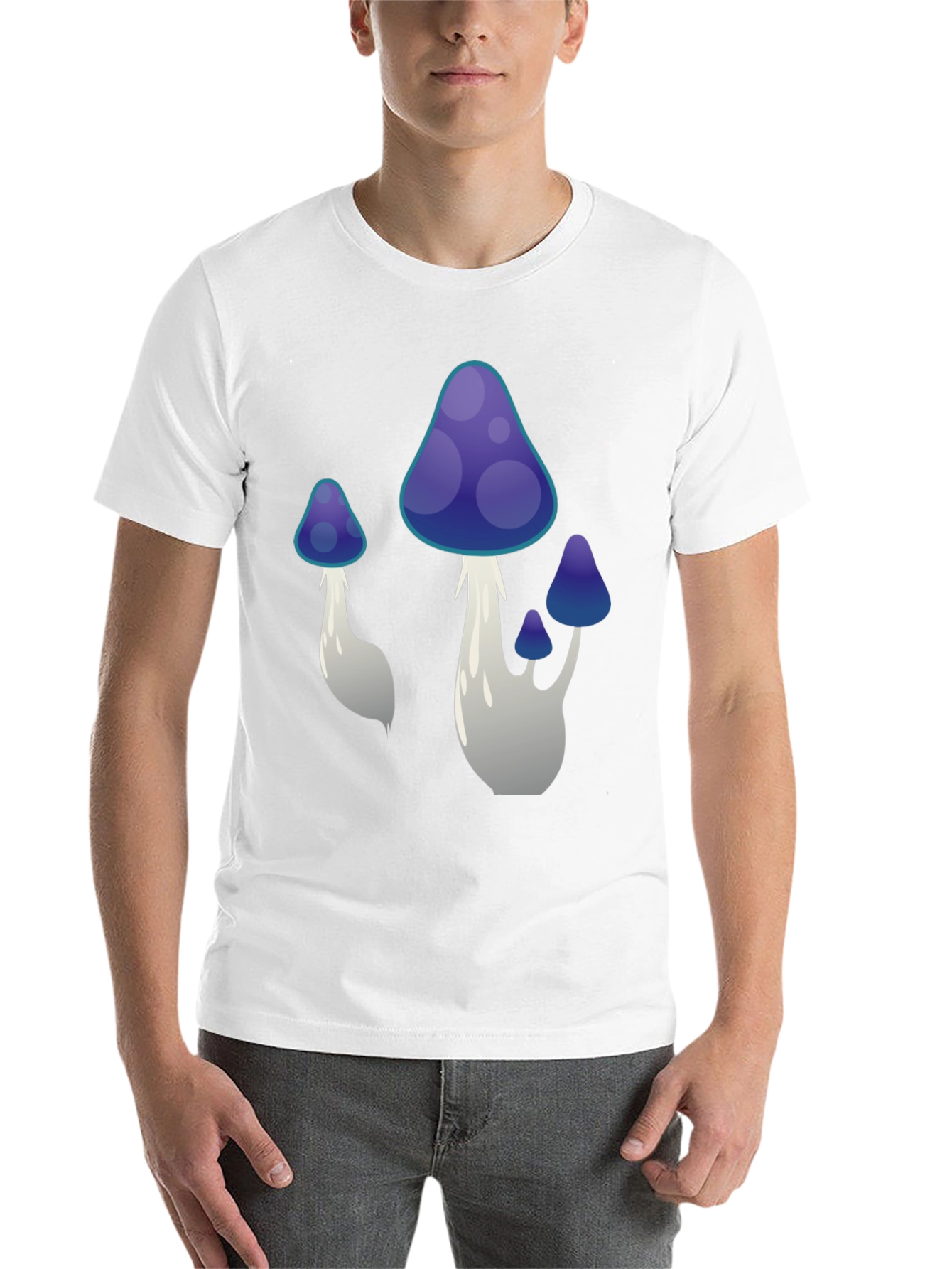 Black Mushroom Graphic Tee - Black Cotton Blend view 14