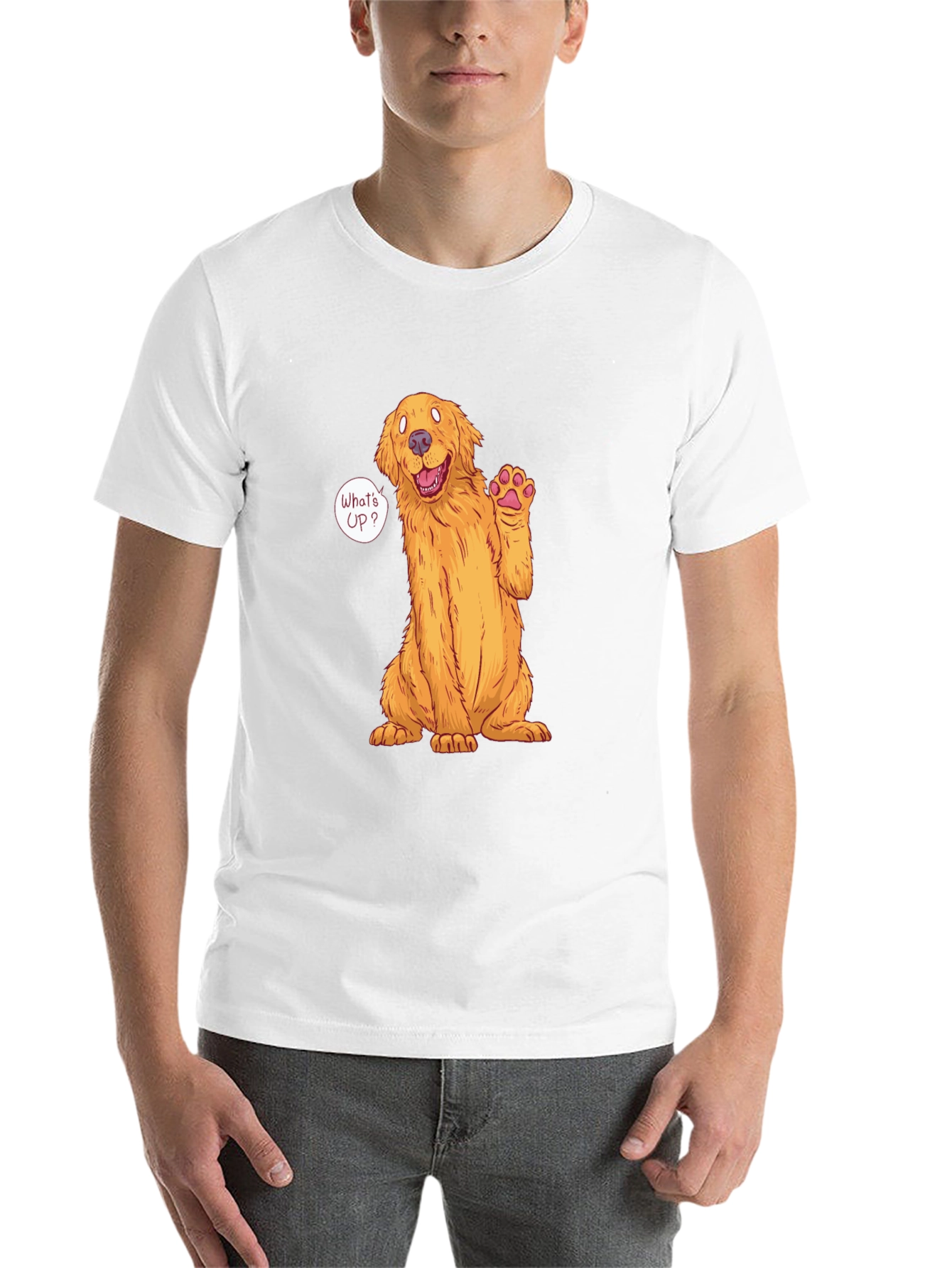 Black Golden Retriever 'What's Up?' T-Shirt view 14