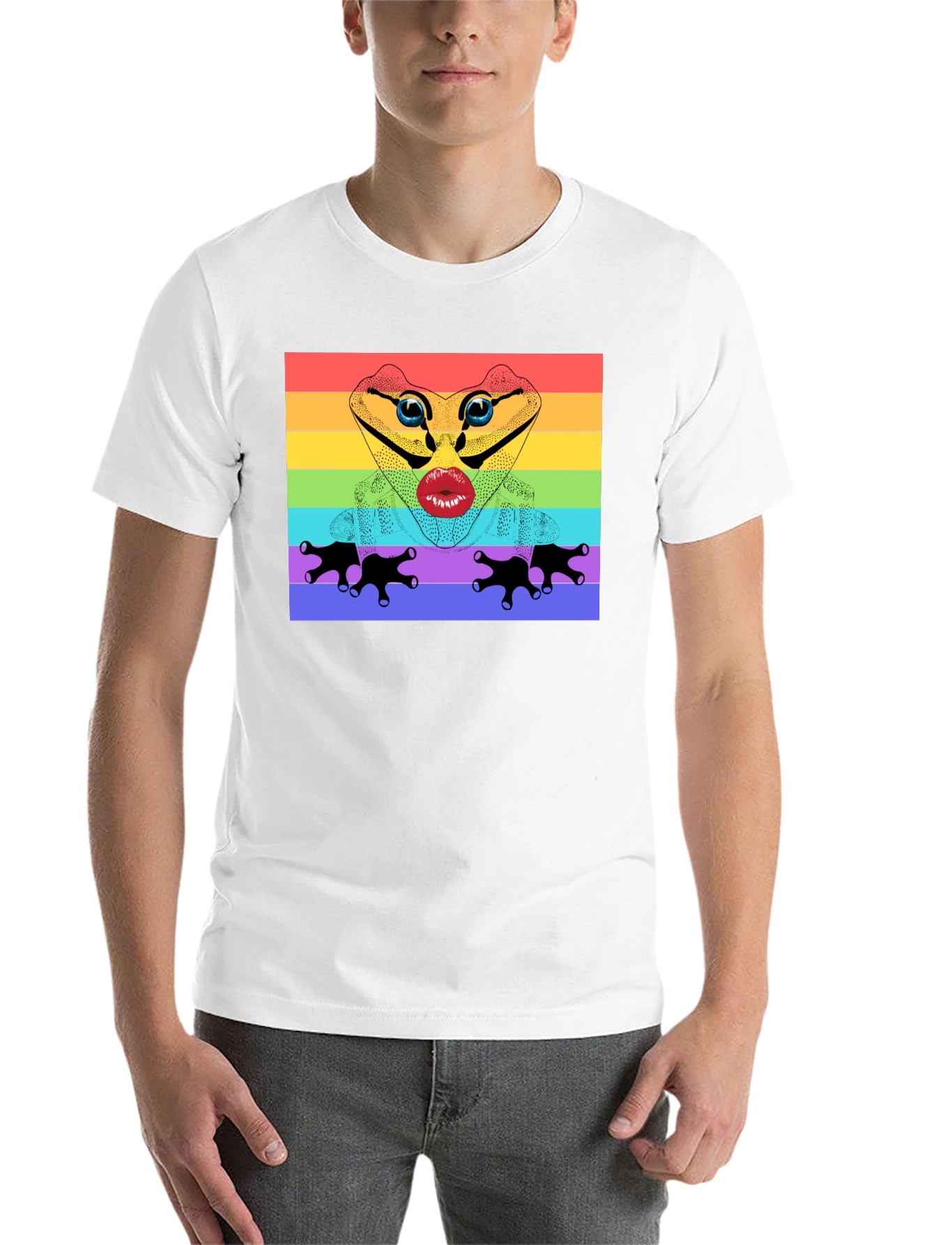 Black Rainbow Frog Lips T-Shirt - Pride Apparel view 14