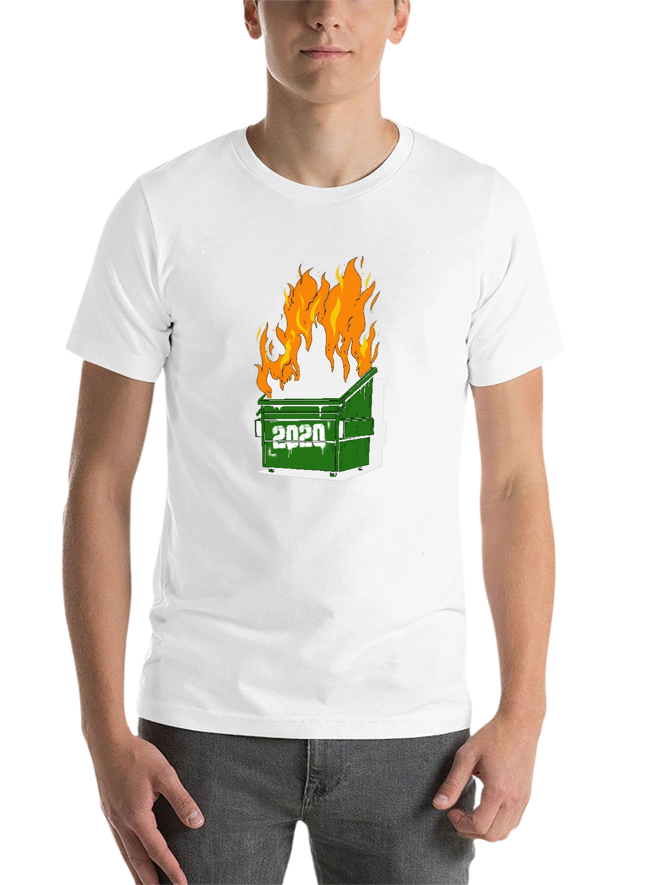 Black 2020 Dumpster Fire Graphic Tee - Unisex Black T-Shirt view 14