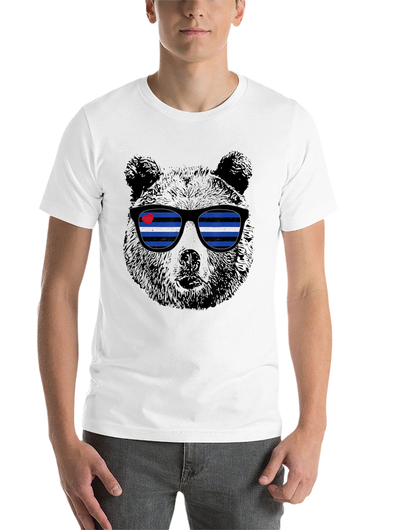 Black Bear Pride T-Shirt - Leather Flag Sunglasses view 14