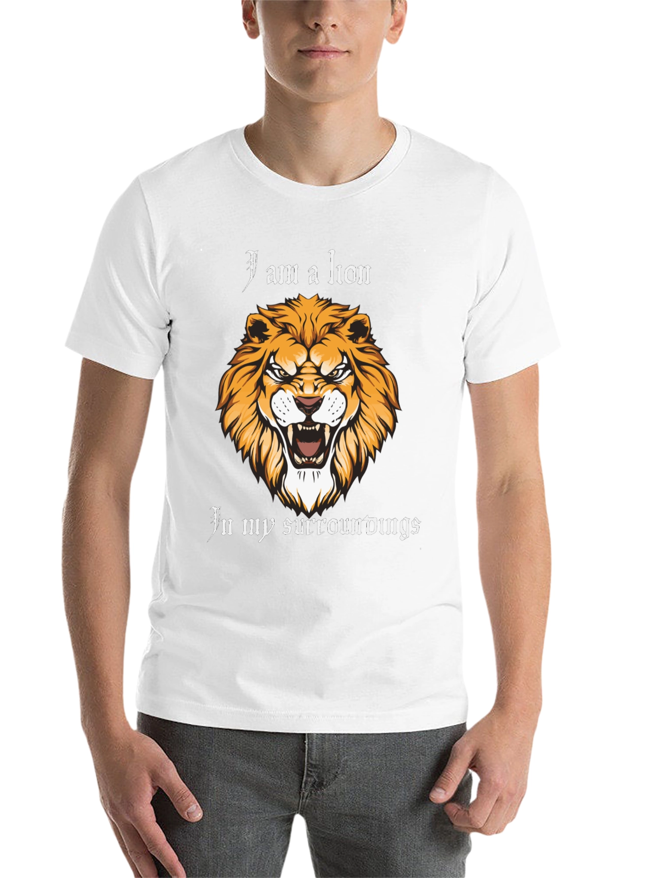 Black Lion Graphic Print Black T-Shirt view 14