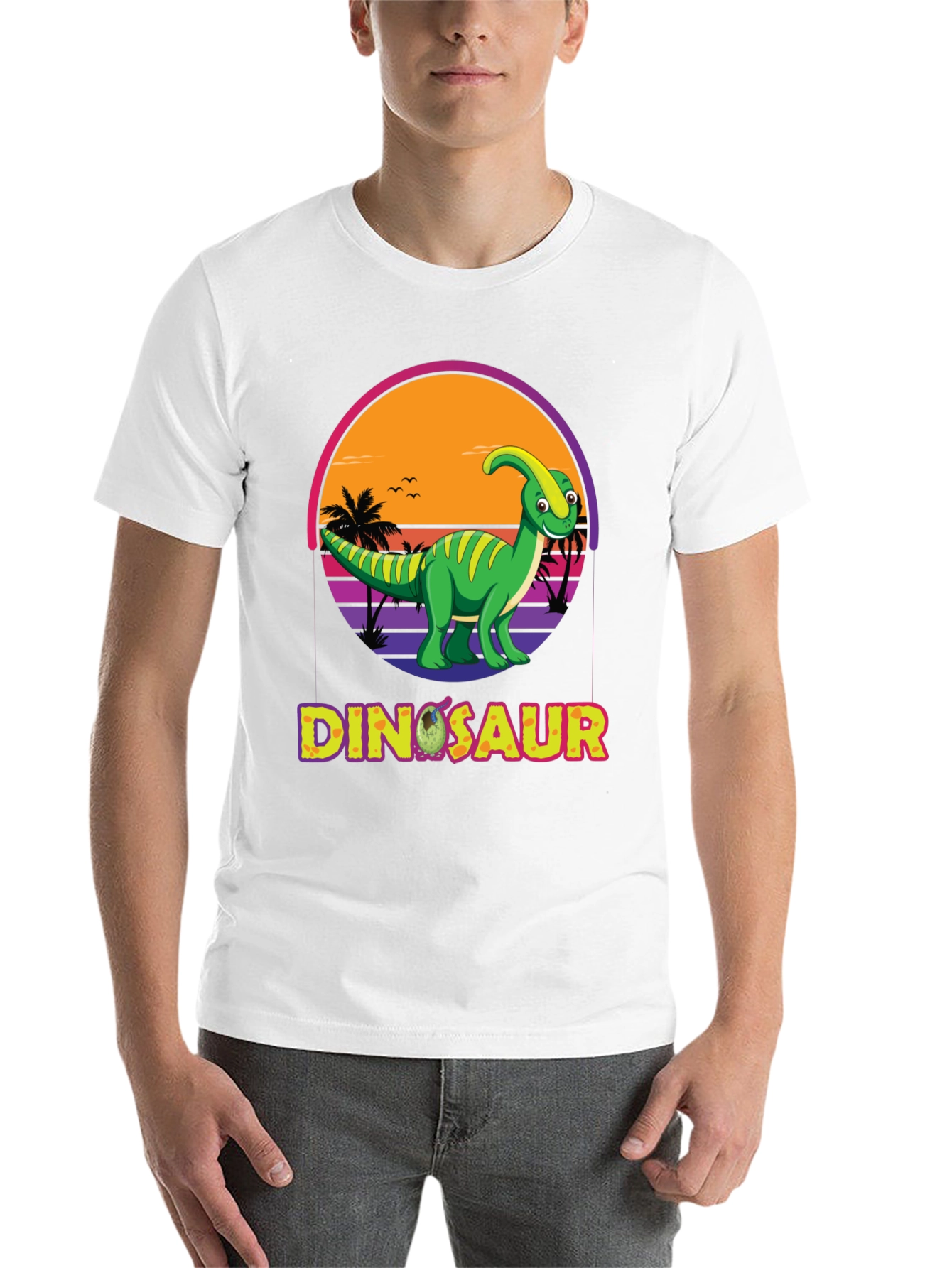 Black Dinosaur Sunset T-Shirt view 14