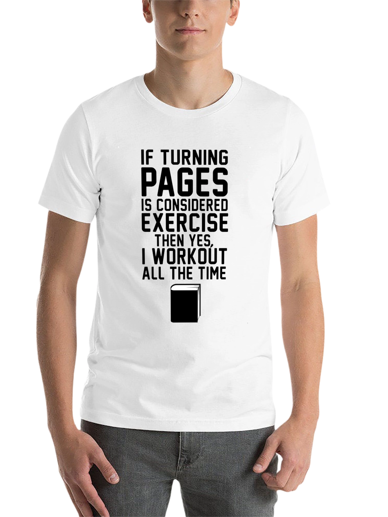 Black Funny Book Lover T-Shirt - Turning Pages is Exercise view 14