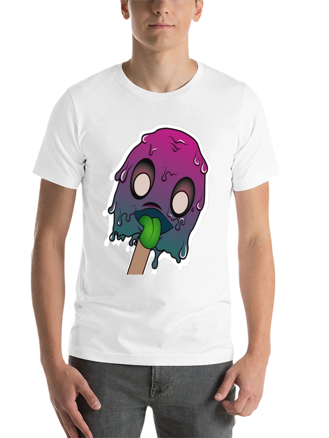 Black Melting Monster Graphic Tee - Unique Design view 14