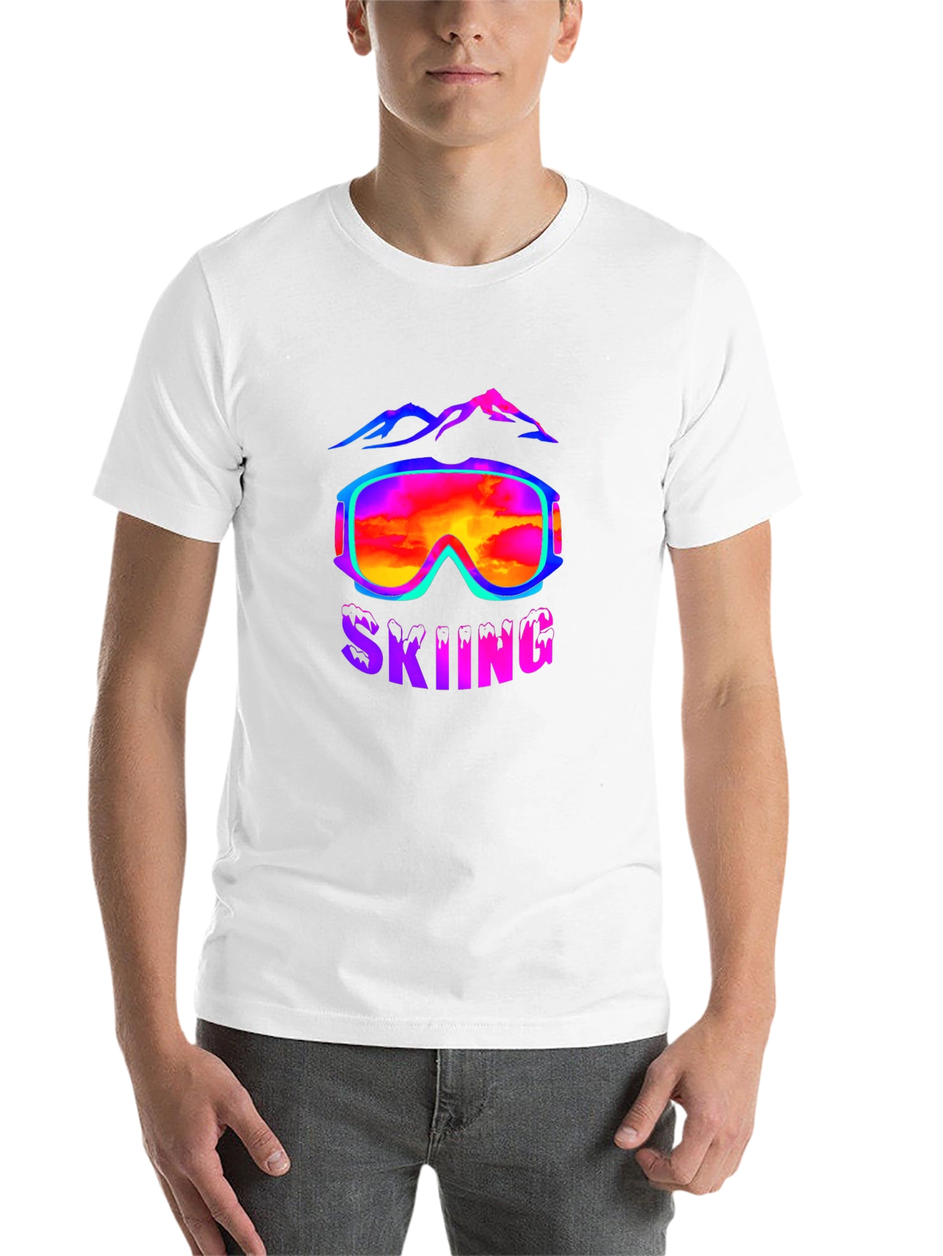 Black Skiing Goggles T-Shirt - Mountain Adventure Tee view 14