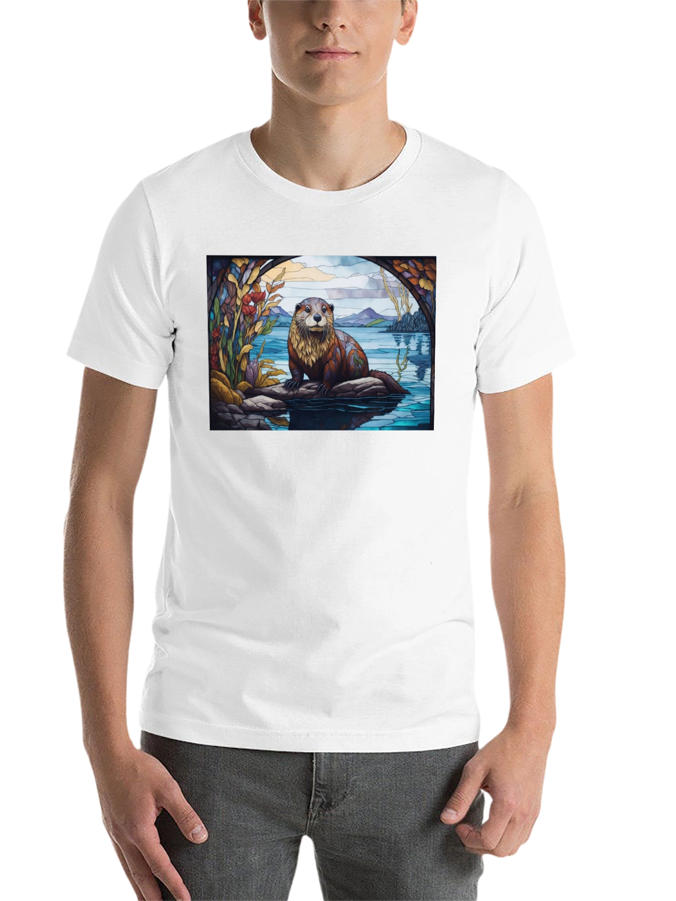 Black Otter Graphic Tee - Nature Lover's T-Shirt view 14