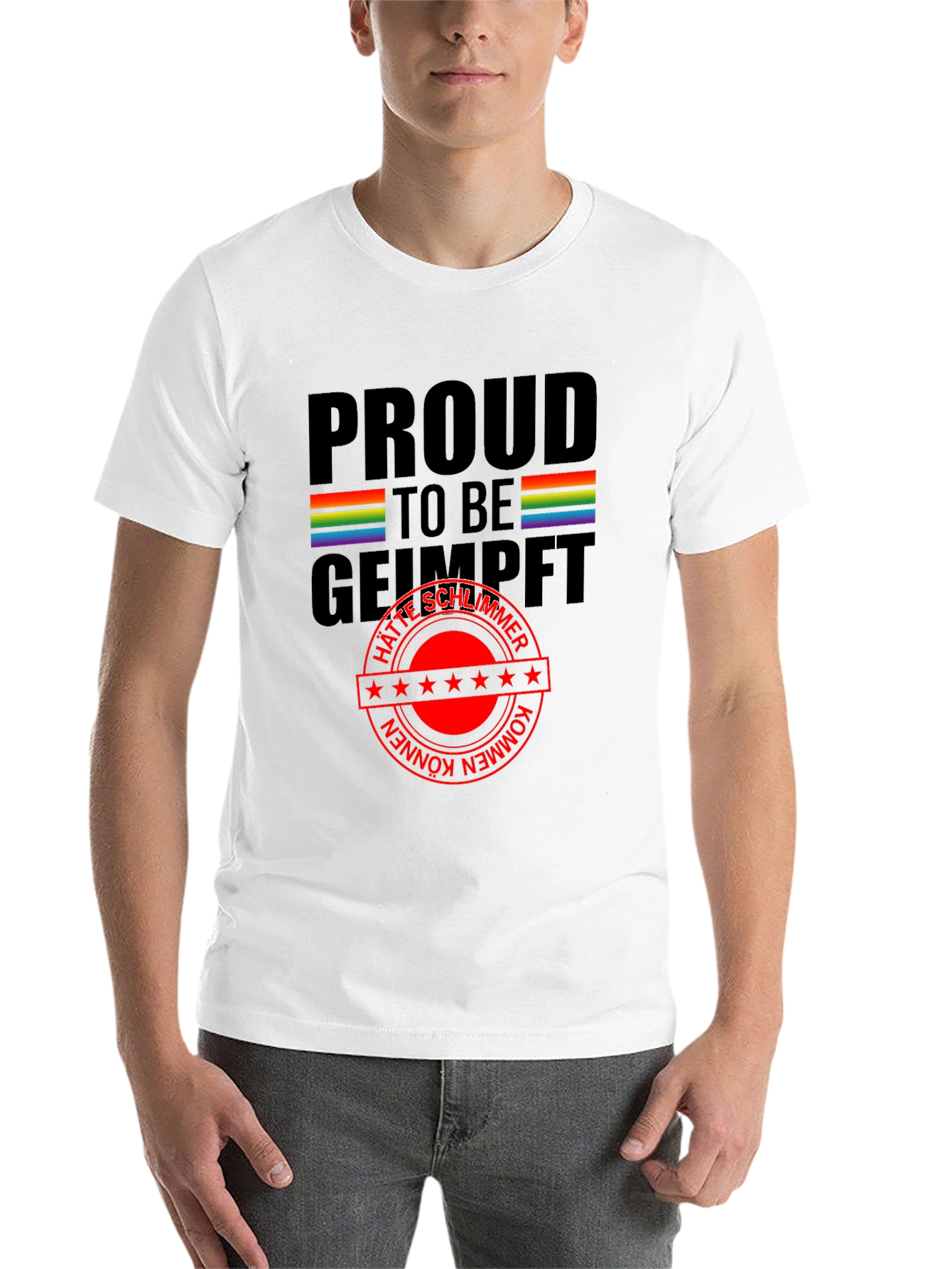 Black Proud to be Geimpft T-Shirt view 14