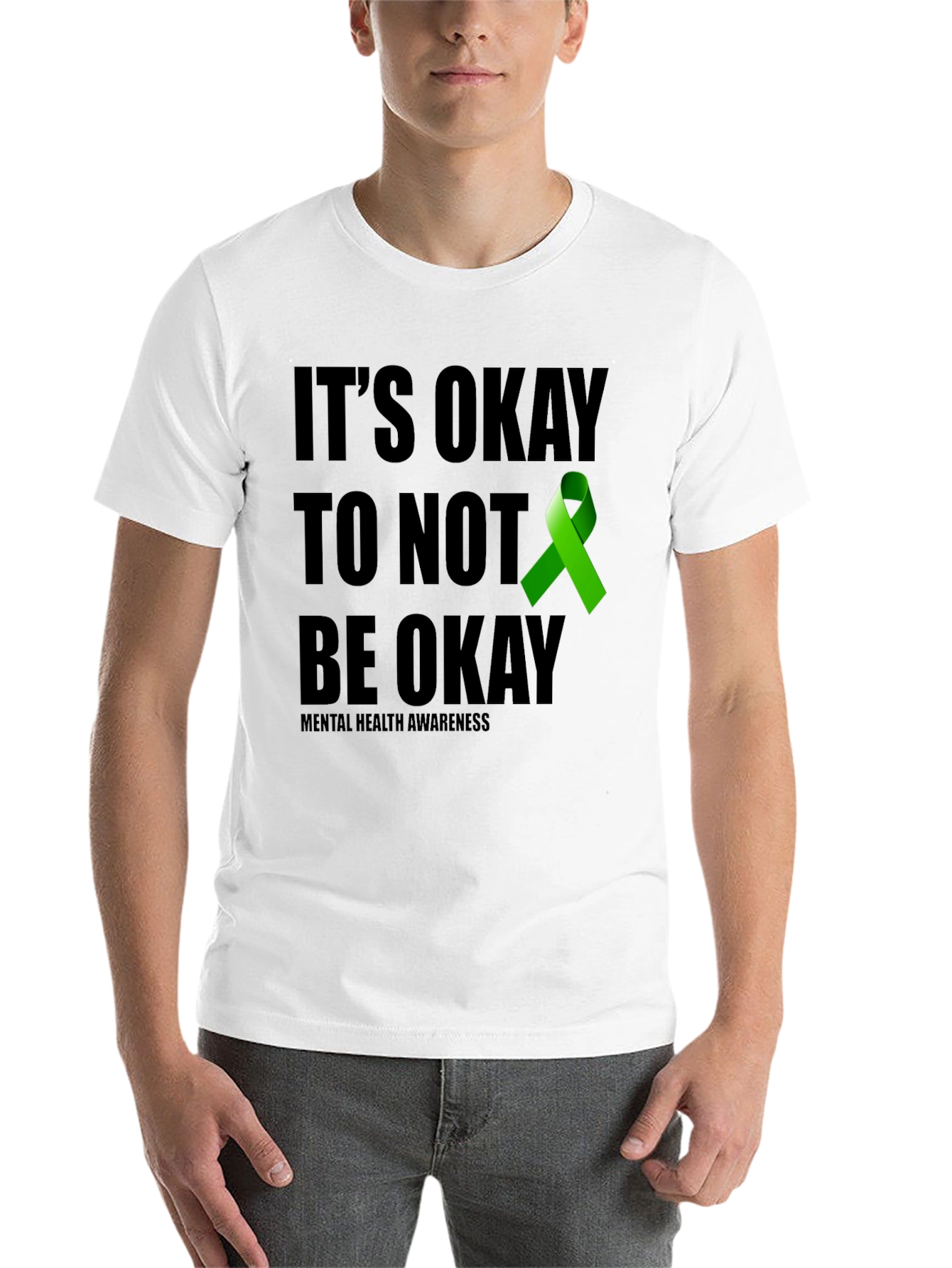 Black It's Okay To Not Be Okay Mental Health Awareness T-Shirt view 14