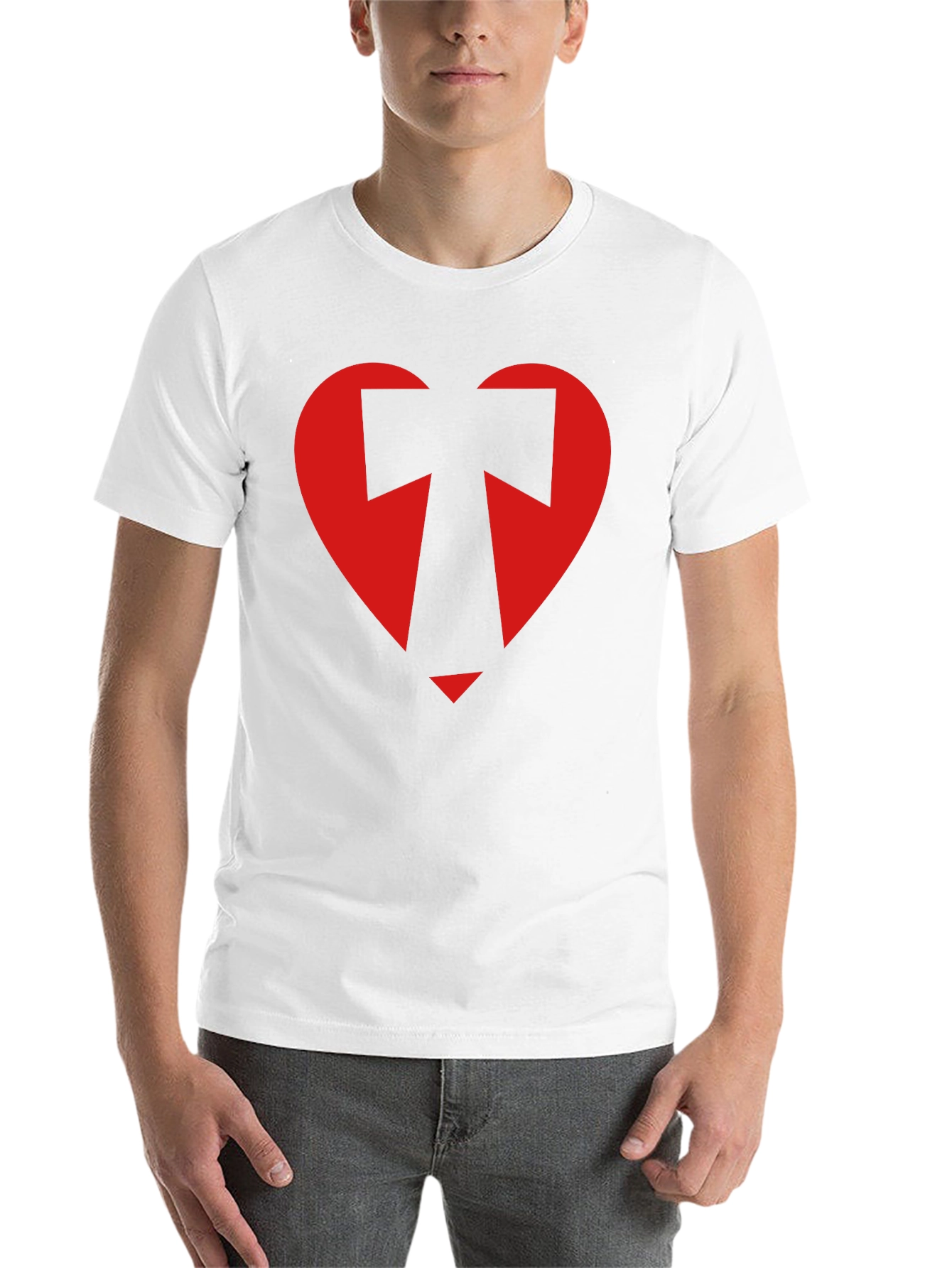 Black Geometric Heart Graphic Tee - Black view 14