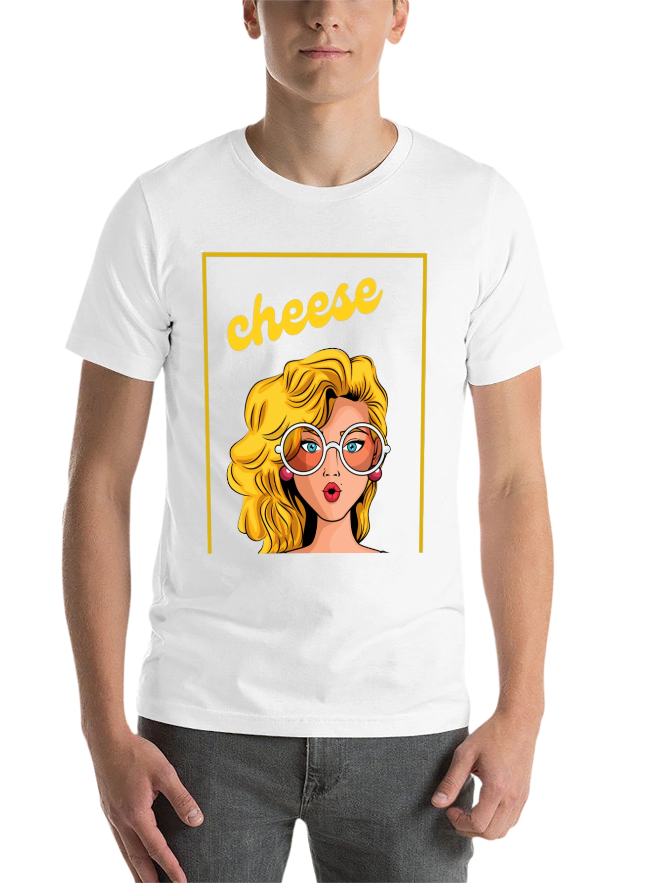 Black Retro 'Cheese' Graphic Tee - Unisex Black T-Shirt view 14