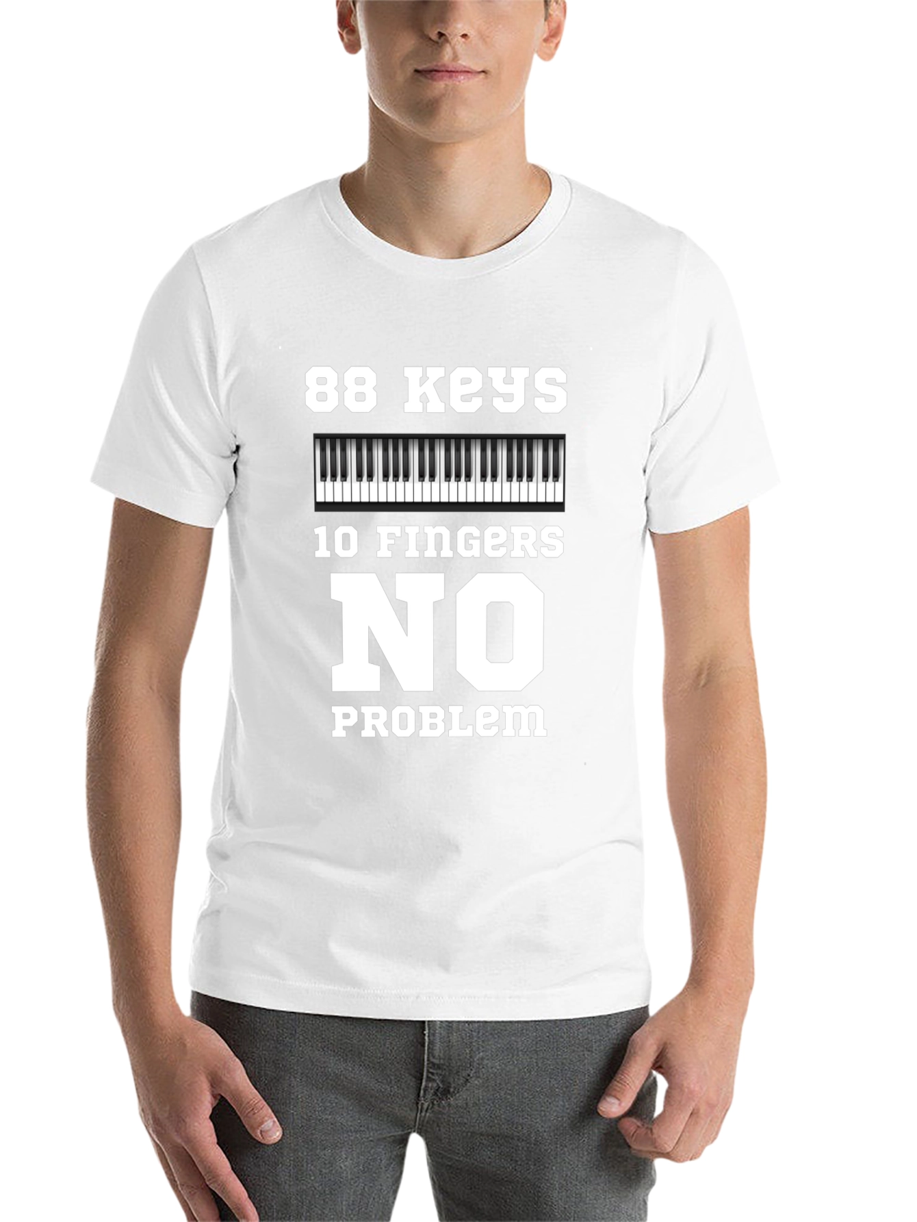 Black 88 Keys 10 Fingers No Problem Graphic Tee view 14