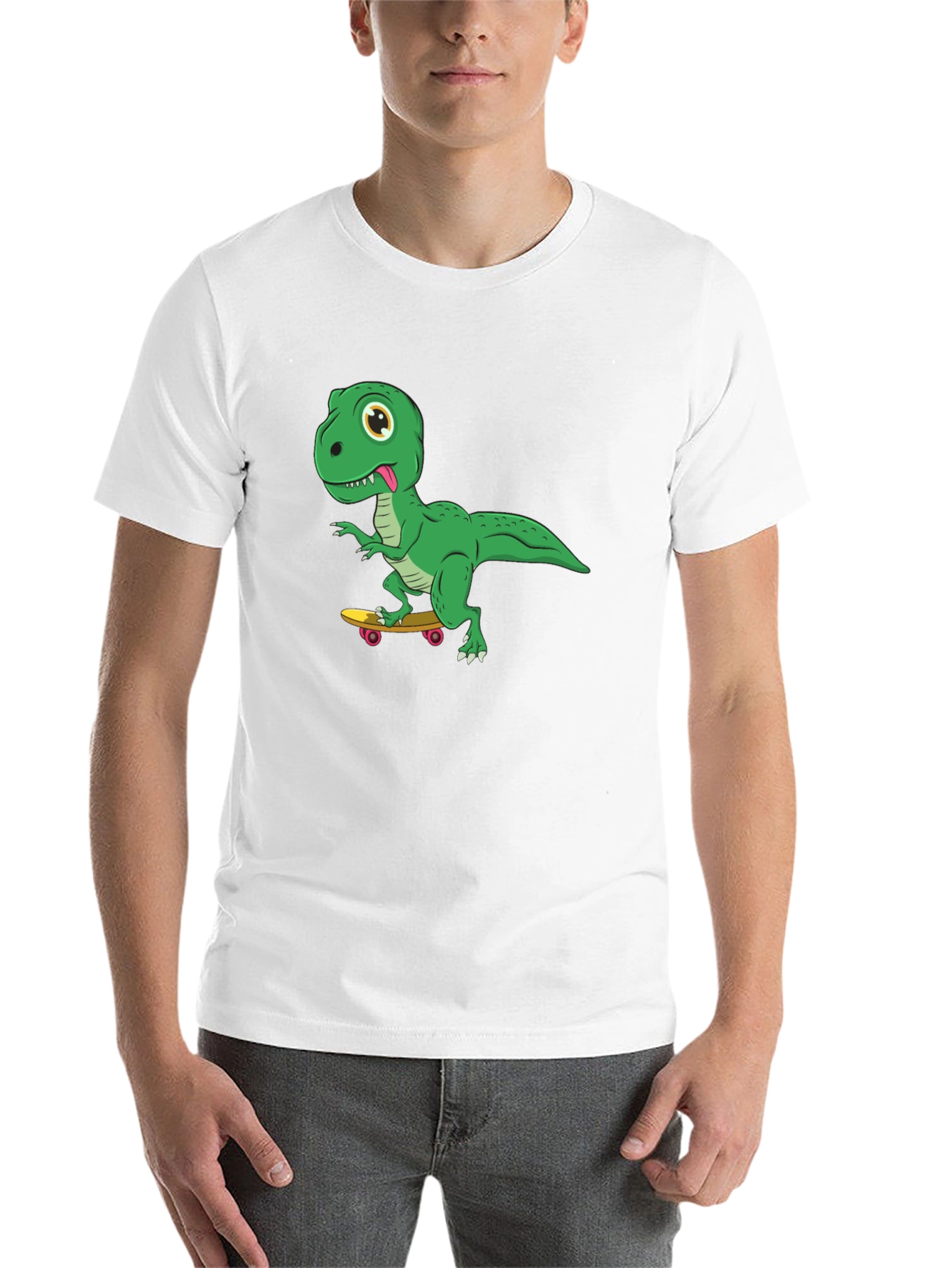 Black Skateboarding Dinosaur Graphic Tee view 14
