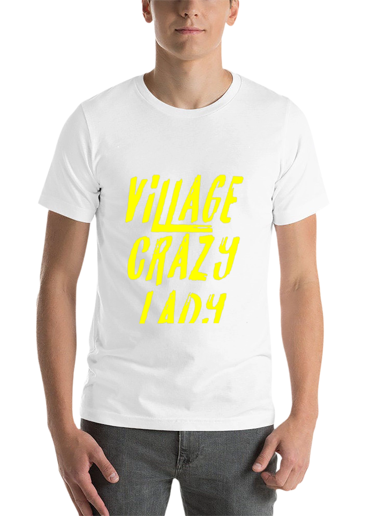 Black Village Crazy Lady Graphic T-Shirt - Unisex Black Tee view 14