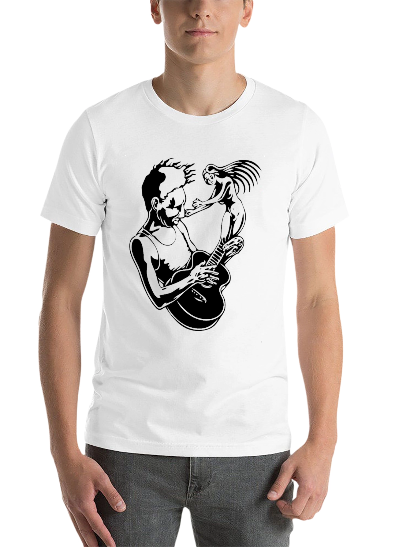 Black Guitarist & Muse Graphic Tee - Black view 14