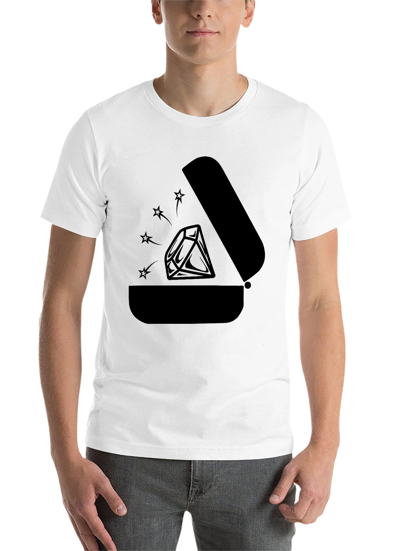 Black Diamond Ring Box Graphic Tee - Black view 14