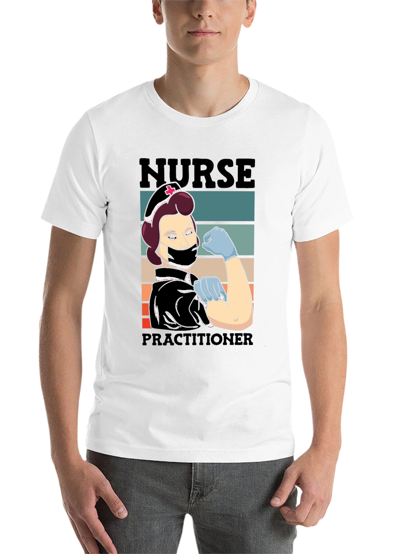 Black Nurse Practitioner T-Shirt, Healthcare Hero Tee view 14