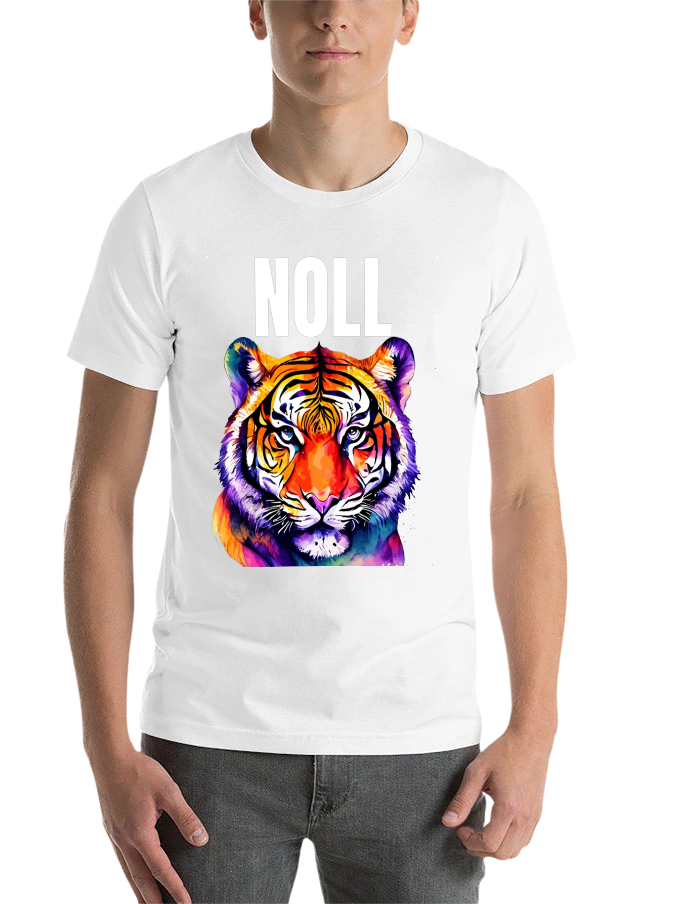 Black Noll Tiger Graphic T-Shirt - Vibrant Colorful Animal Tee view 14