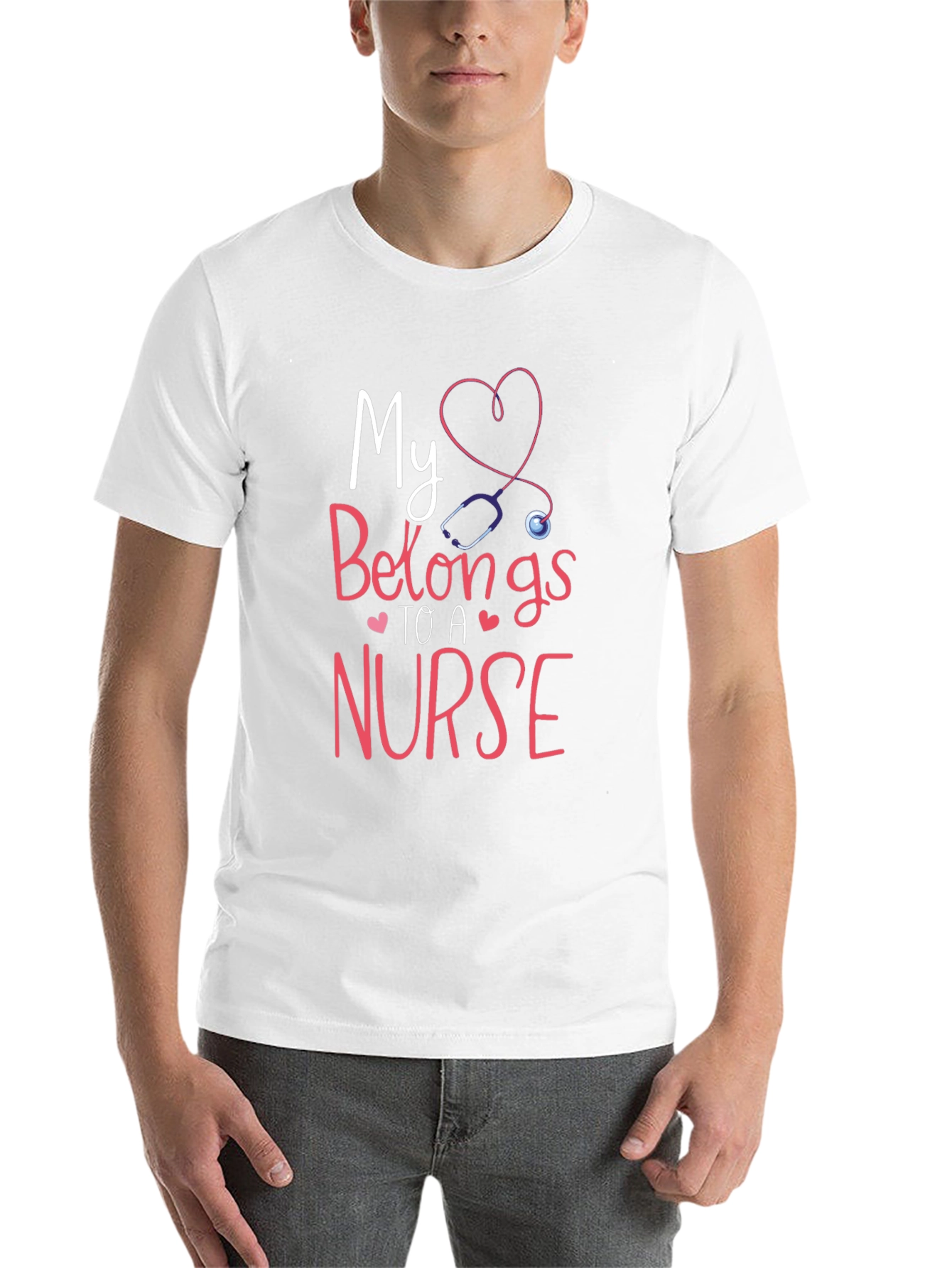 Black My Heart Belongs To A Nurse T-Shirt view 14