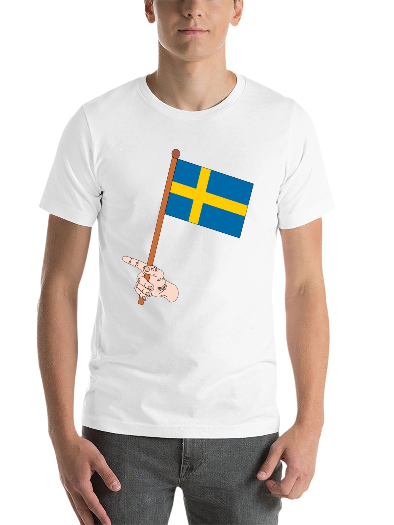 Black Sweden Flag Graphic Tee - Novelty T-Shirt view 14