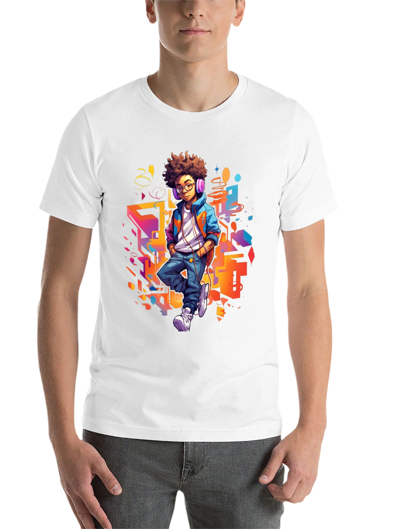 Black Urban Kid Graphic Tee - Cool Youthful Style view 14