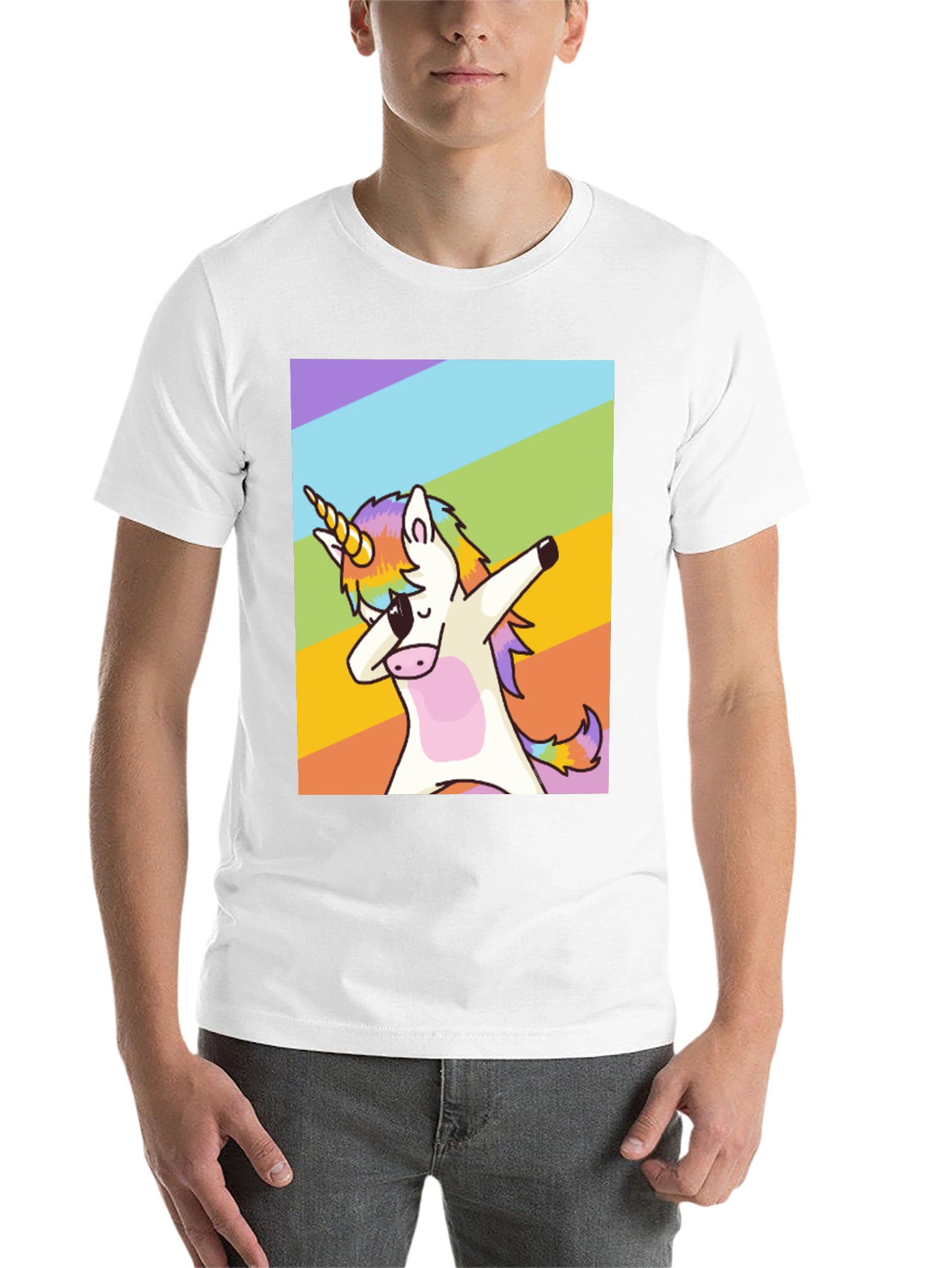Black Dabbing Unicorn Rainbow T-Shirt - Fun & Unique Style view 14