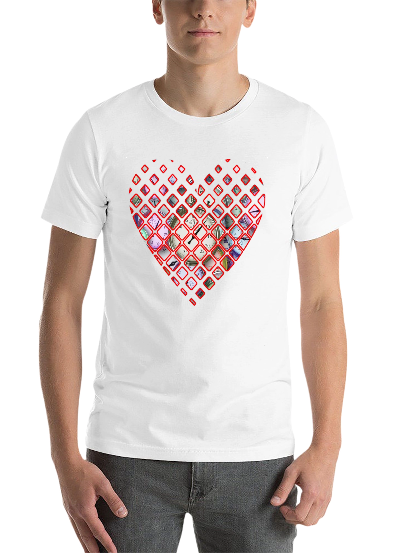 Black Time Heart Graphic Tee - Stylish Men's T-Shirt view 14