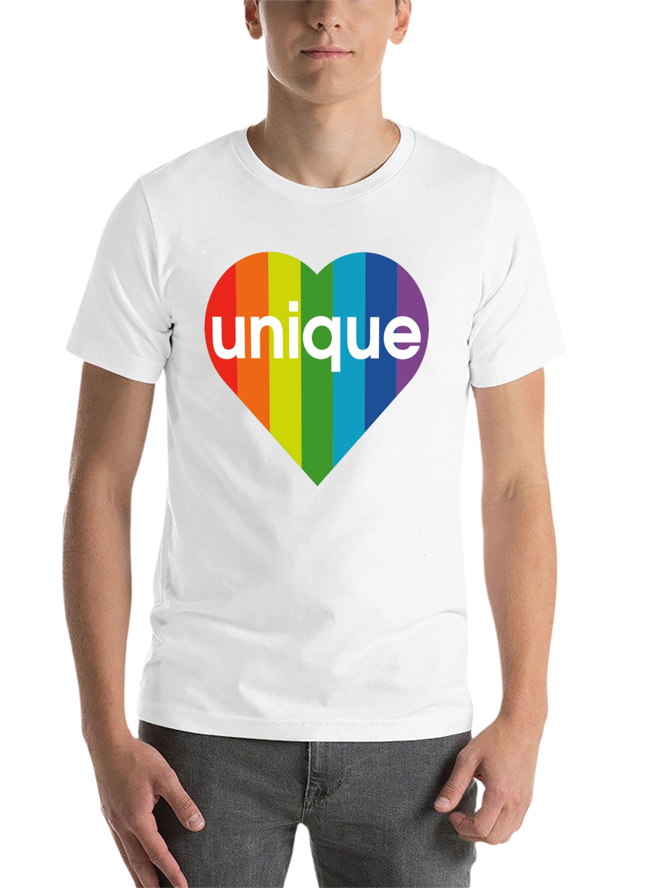Black Unique Rainbow Heart T-Shirt - Pride Apparel view 14