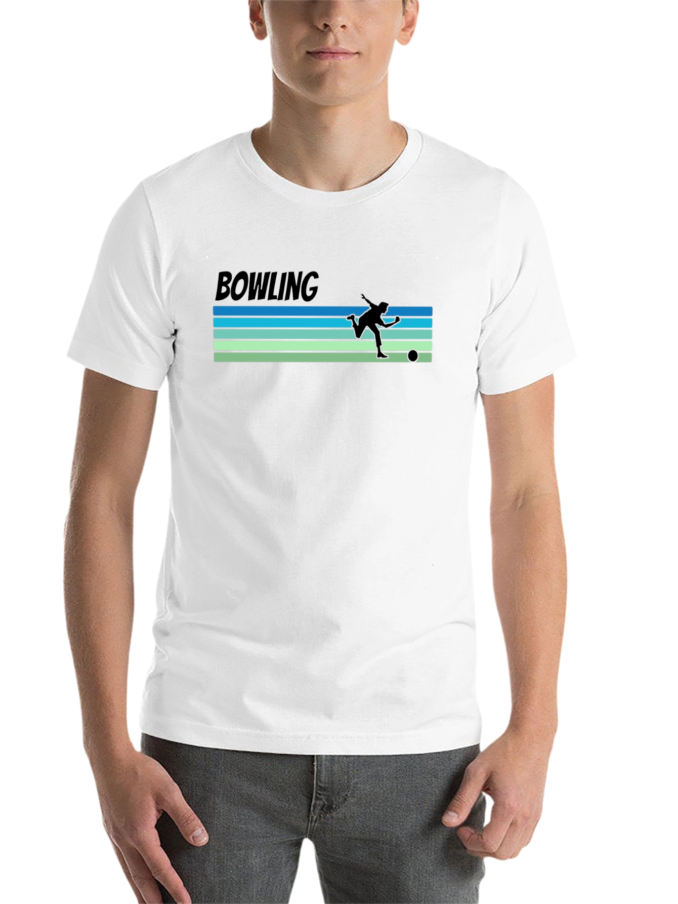 Black Bowling Retro Style Graphic T-Shirt view 14