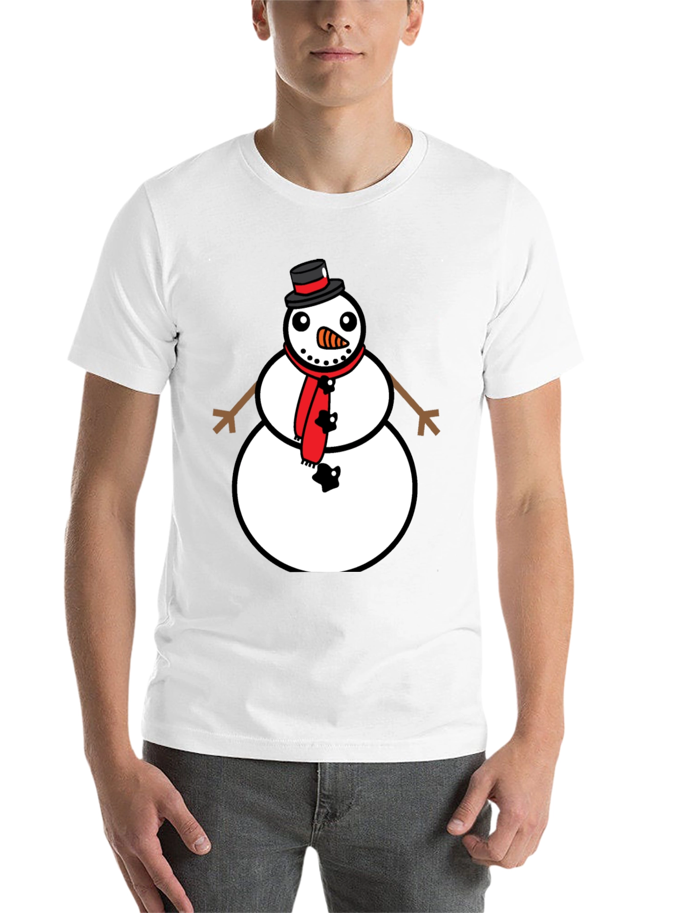 Black Snowman Graphic Tee - Festive Holiday Style view 14