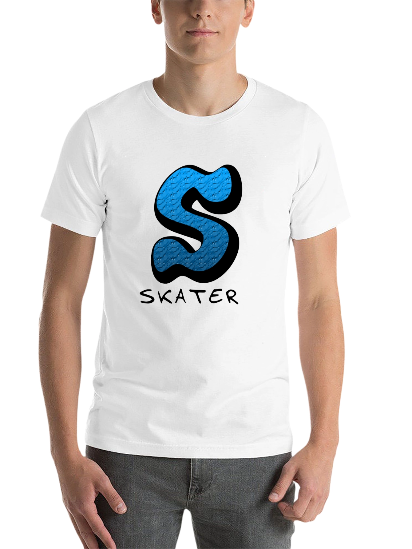 Black Skater S Letter Graphic Black T-Shirt view 14