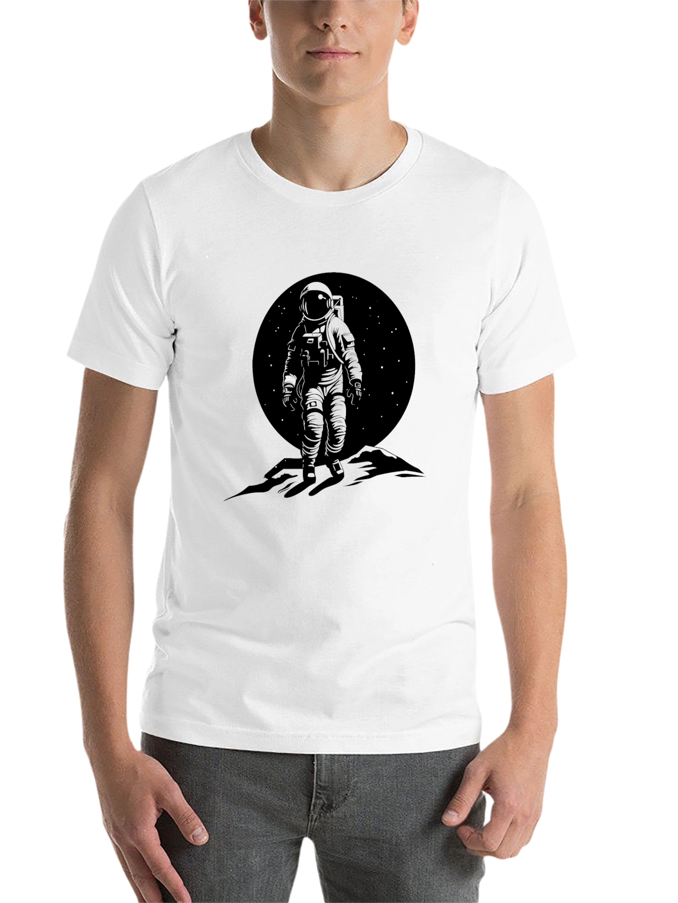 Black Astronaut Graphic Tee - Space Explorer Design view 14