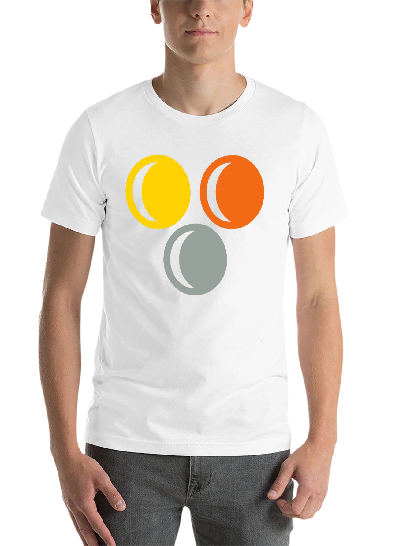 Black Abstract Circle Moon Phase T-Shirt view 14