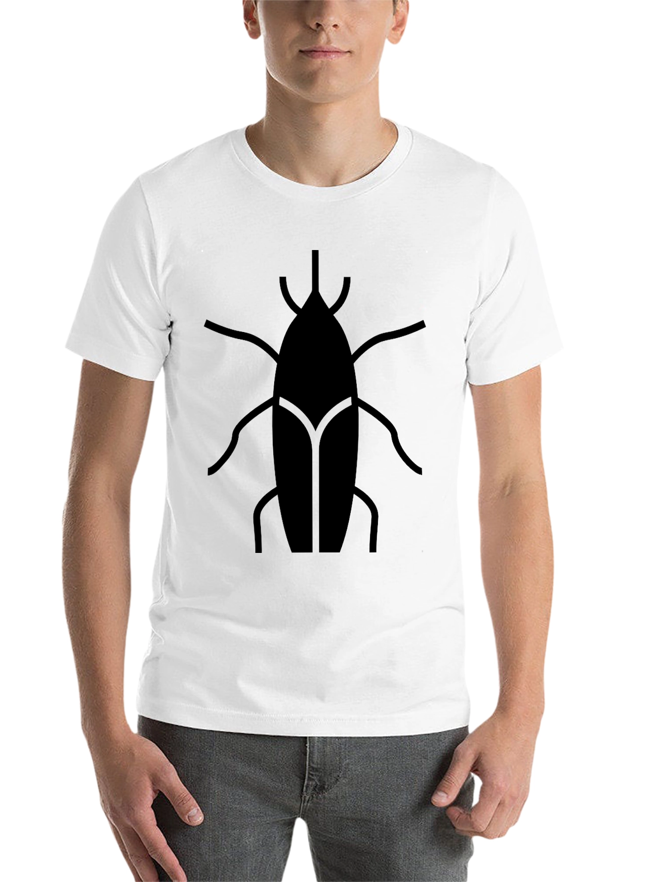 Black Modern Insect Graphic Tee - Black Casual Shirt view 14