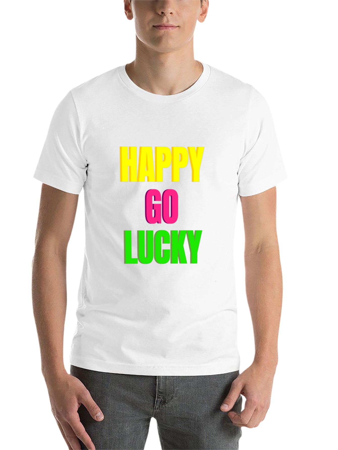 Black Happy Go Lucky Graphic Tee - Black T-Shirt view 14