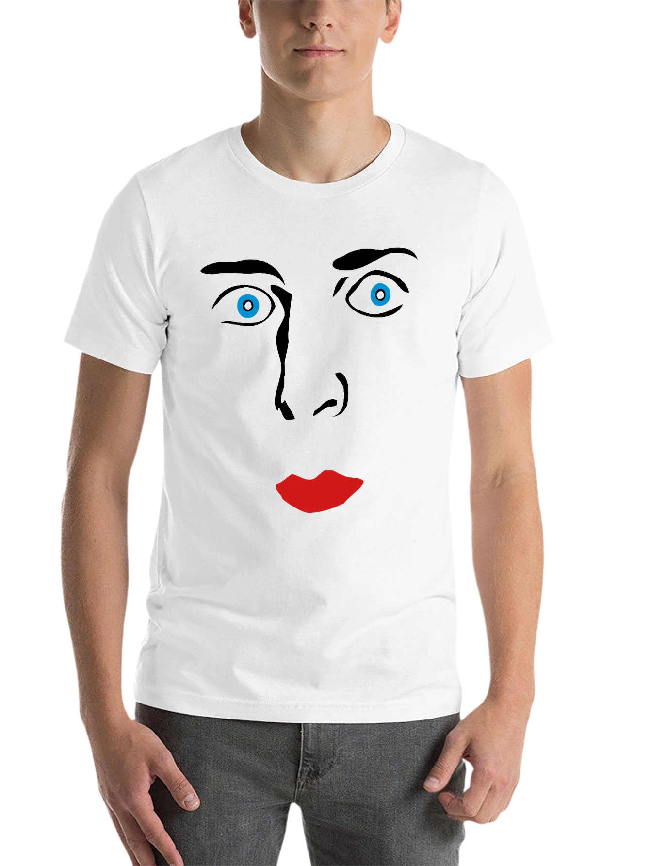 Black Nicolas Cage Face Graphic Tee - Soft Cotton Blend view 14