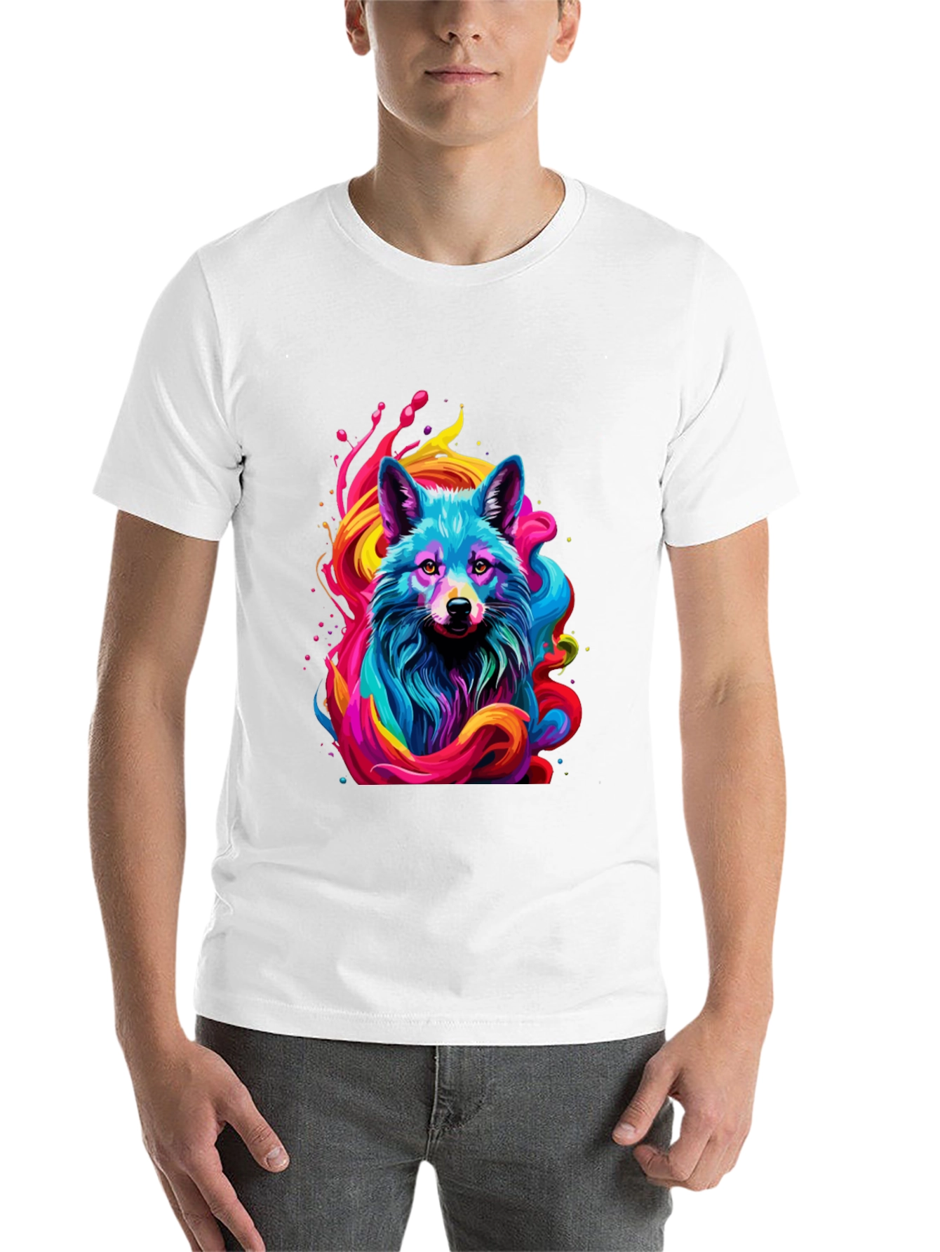 Black Vibrant Fox Graphic Black Tee view 14