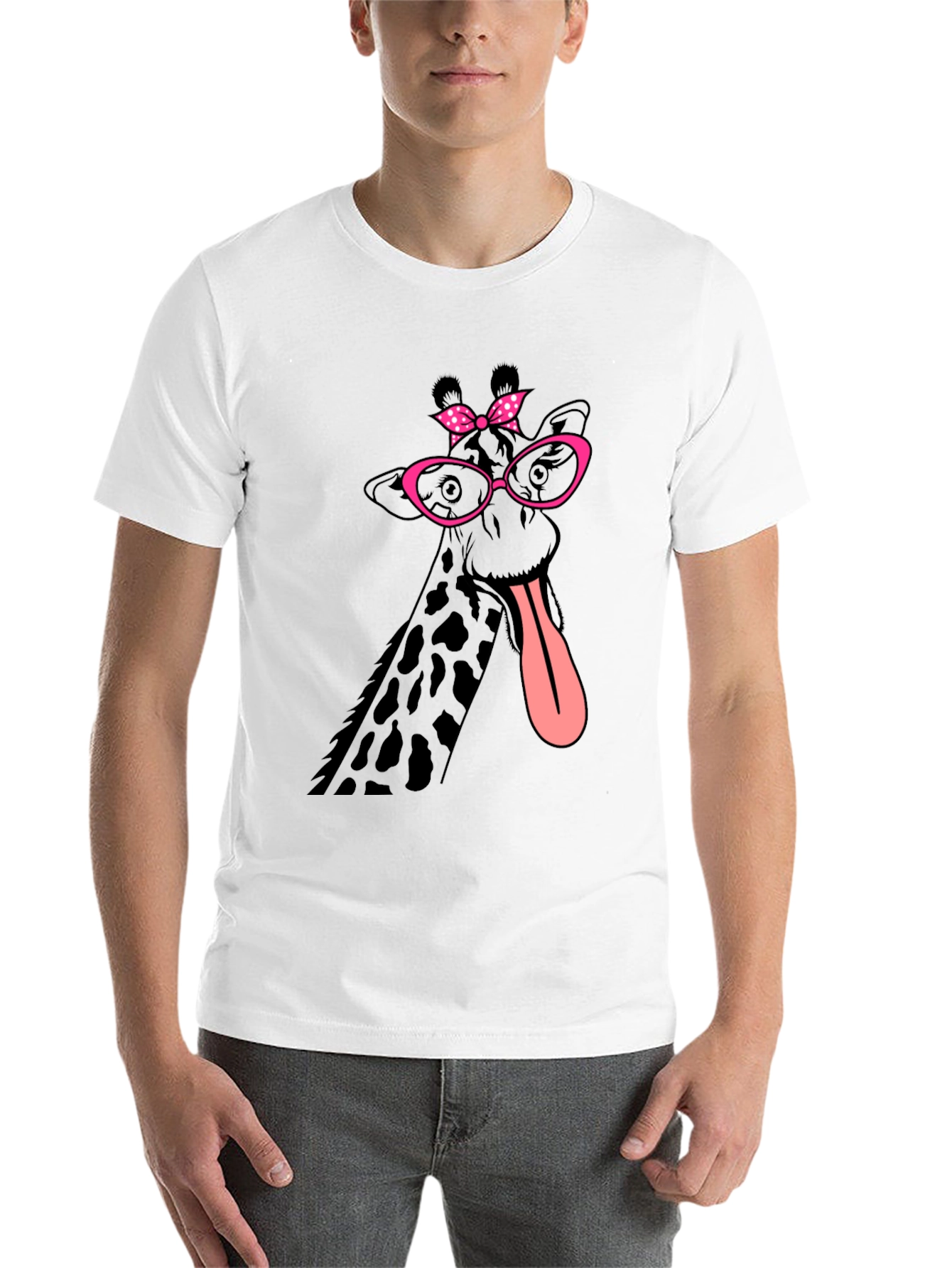 Black Giraffe with Glasses Graphic T-Shirt view 14