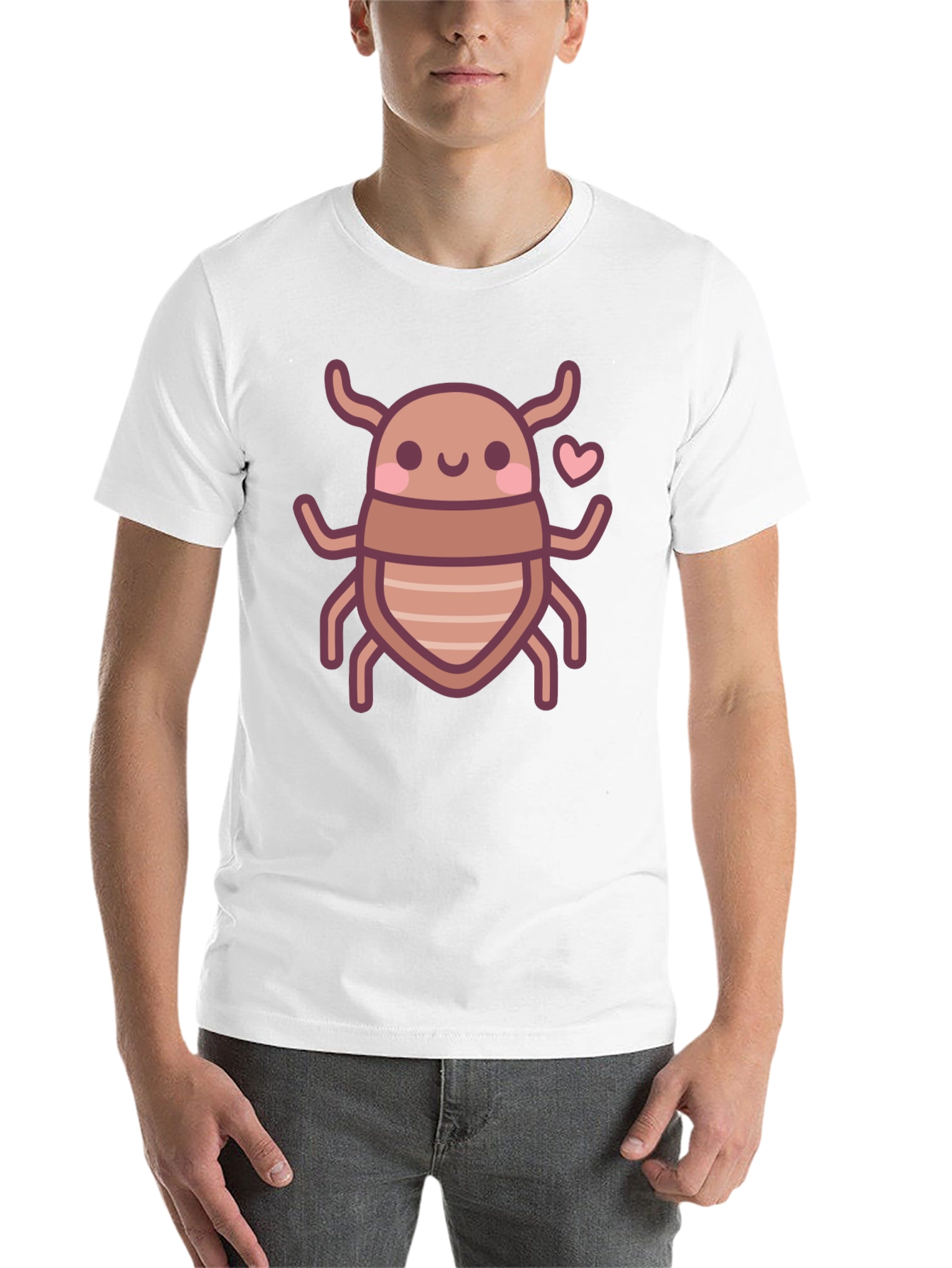 Black Cute Bug Graphic Tee - Black Cotton T-Shirt view 14