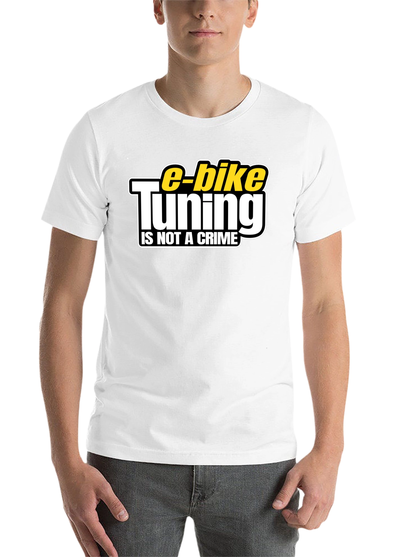 Black E-Bike Tuning Is Not a Crime Black T-Shirt view 14