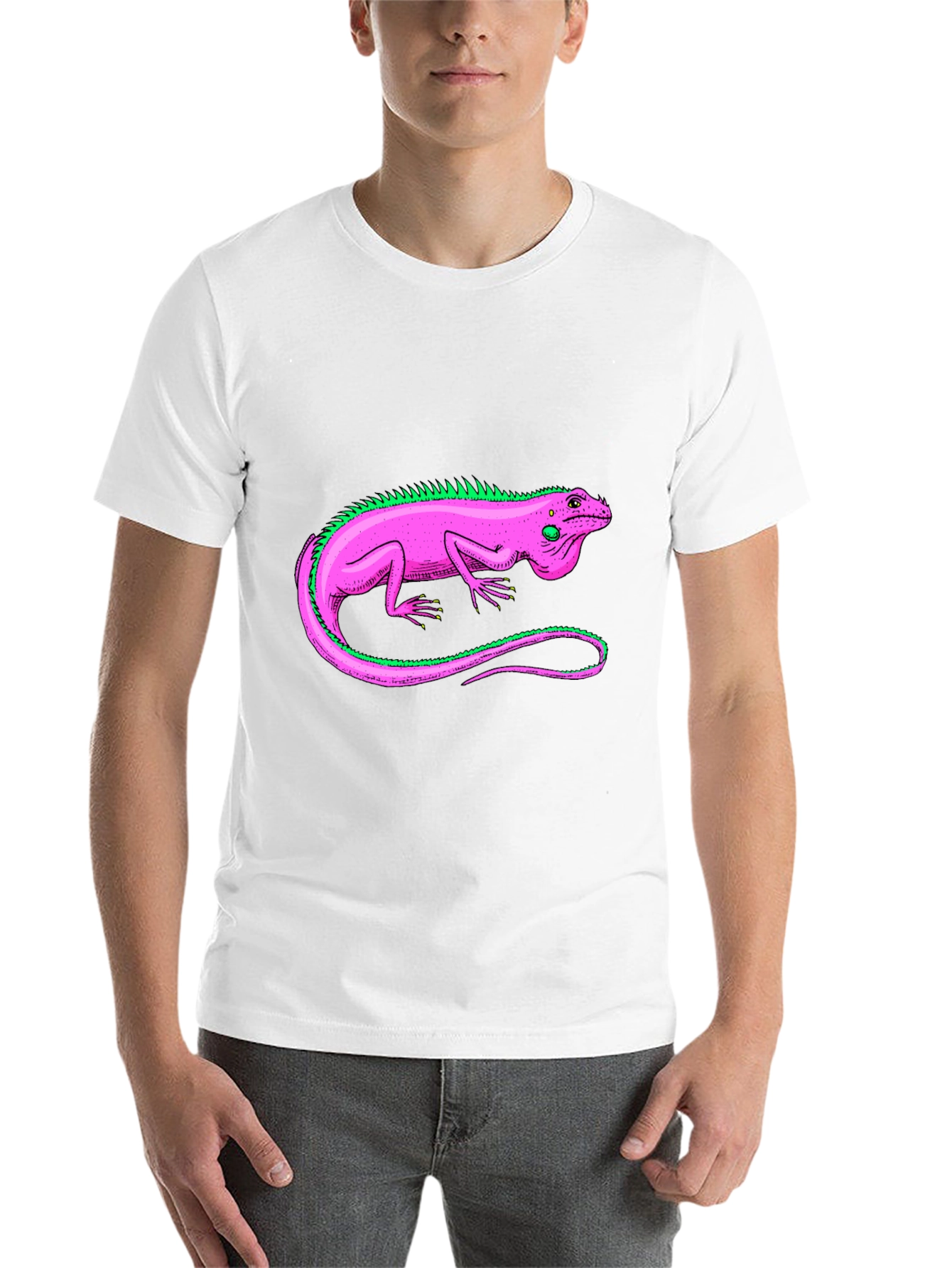Black Iguana Graphic Tee - Stylish Reptile Design T-Shirt view 14